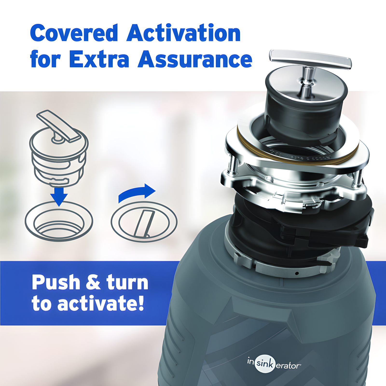 InSinkErator Evolution Cover Control 3/4 HP Garbage Disposal, Advanced Series Batch Feed Food Waste Disposer