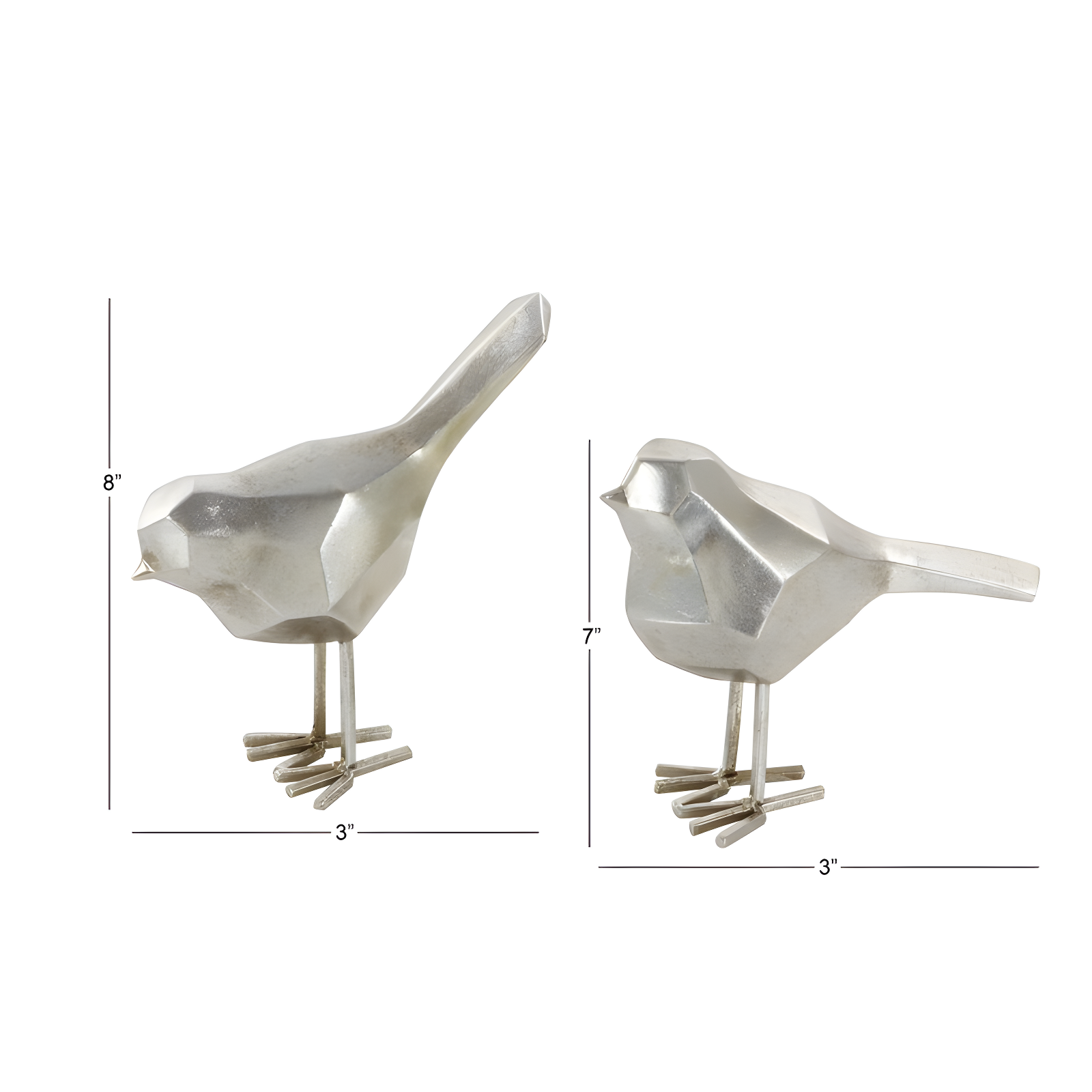 Polystone Bird Decorative Sculpture with Origami Accents