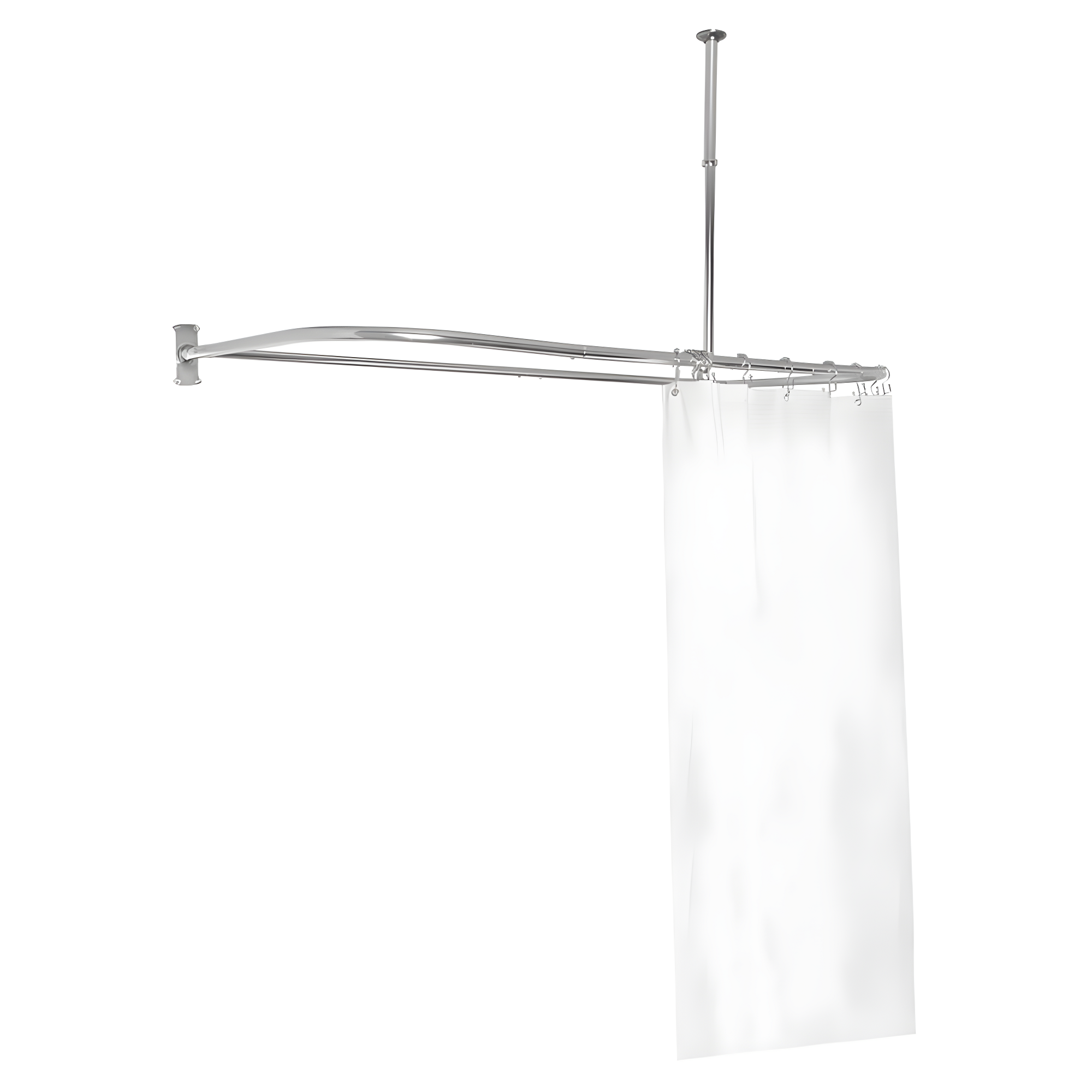 Utopia Alley Aluminum 61" D-Shape Fixed Shower Curtain Rod
