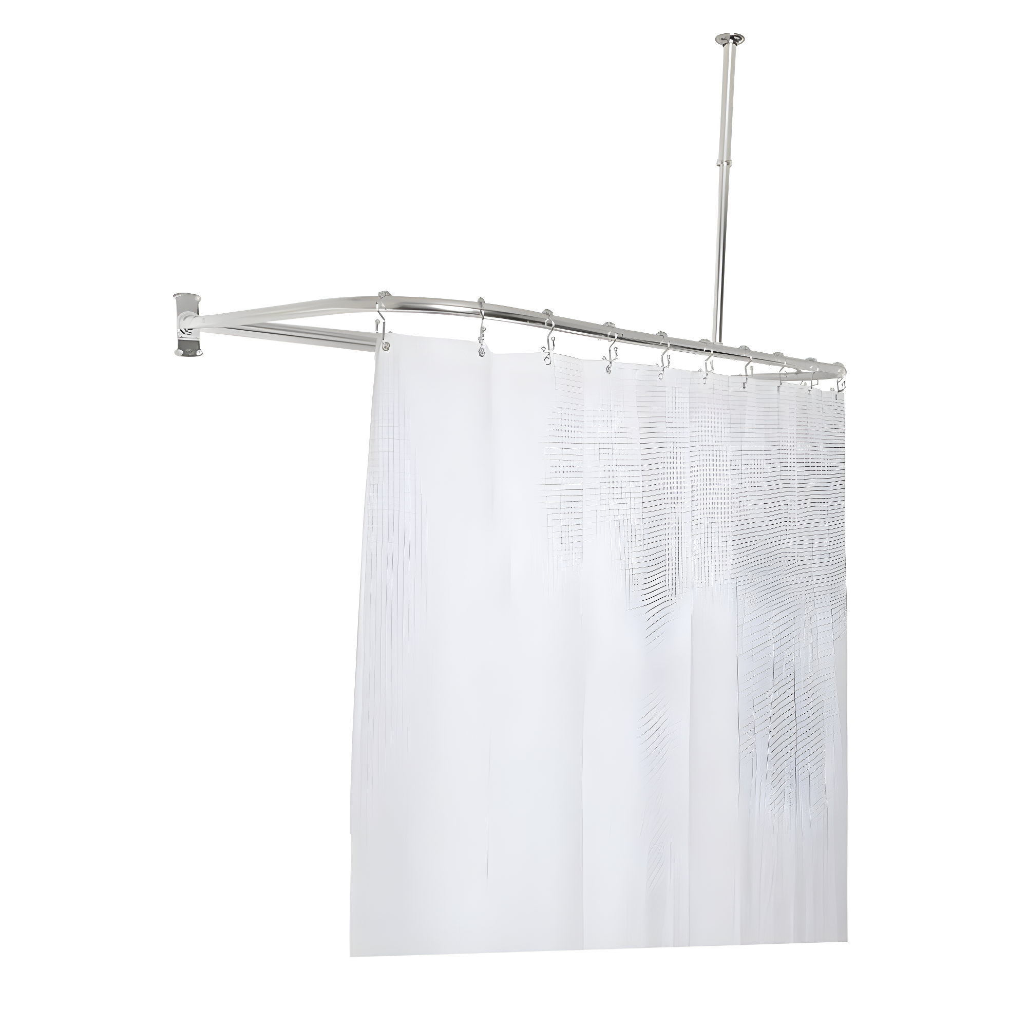 Utopia Alley Aluminum 61" D-Shape Fixed Shower Curtain Rod