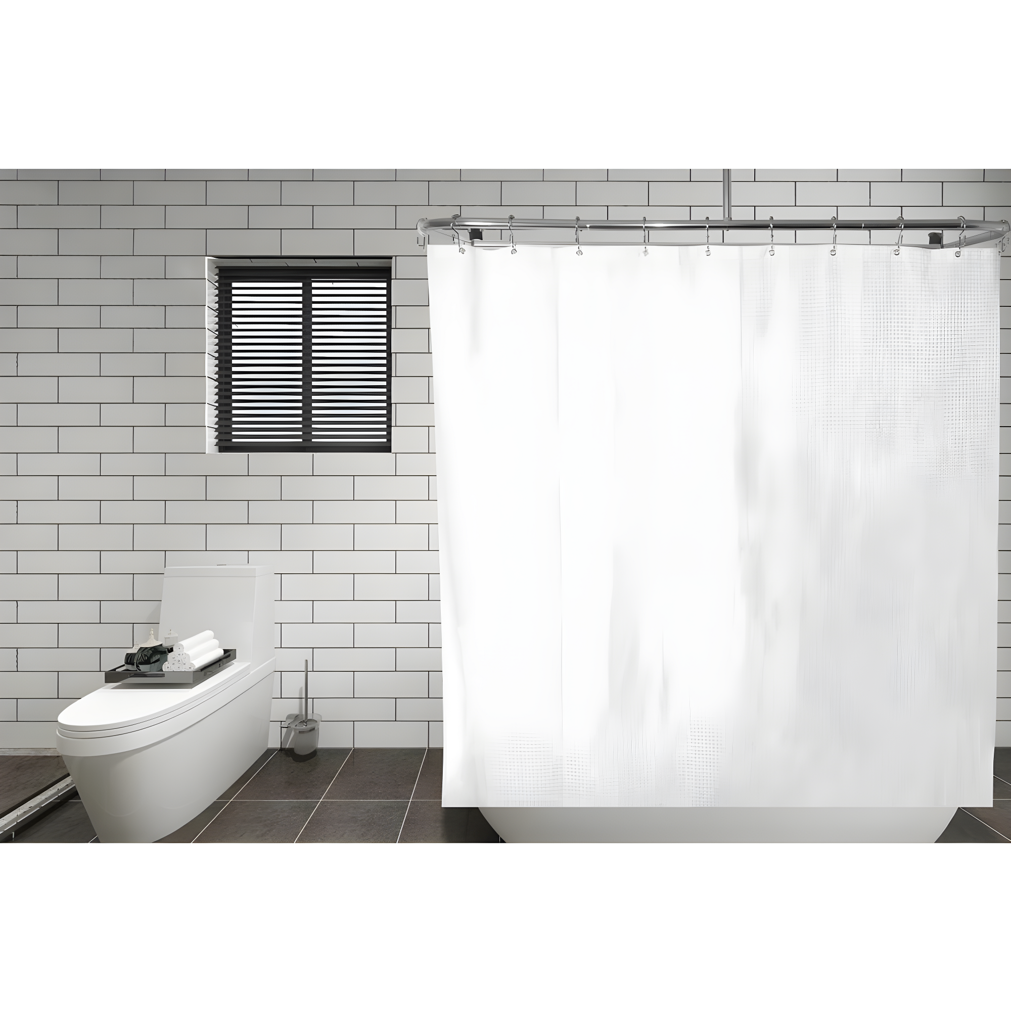 Utopia Alley Aluminum 61" D-Shape Fixed Shower Curtain Rod