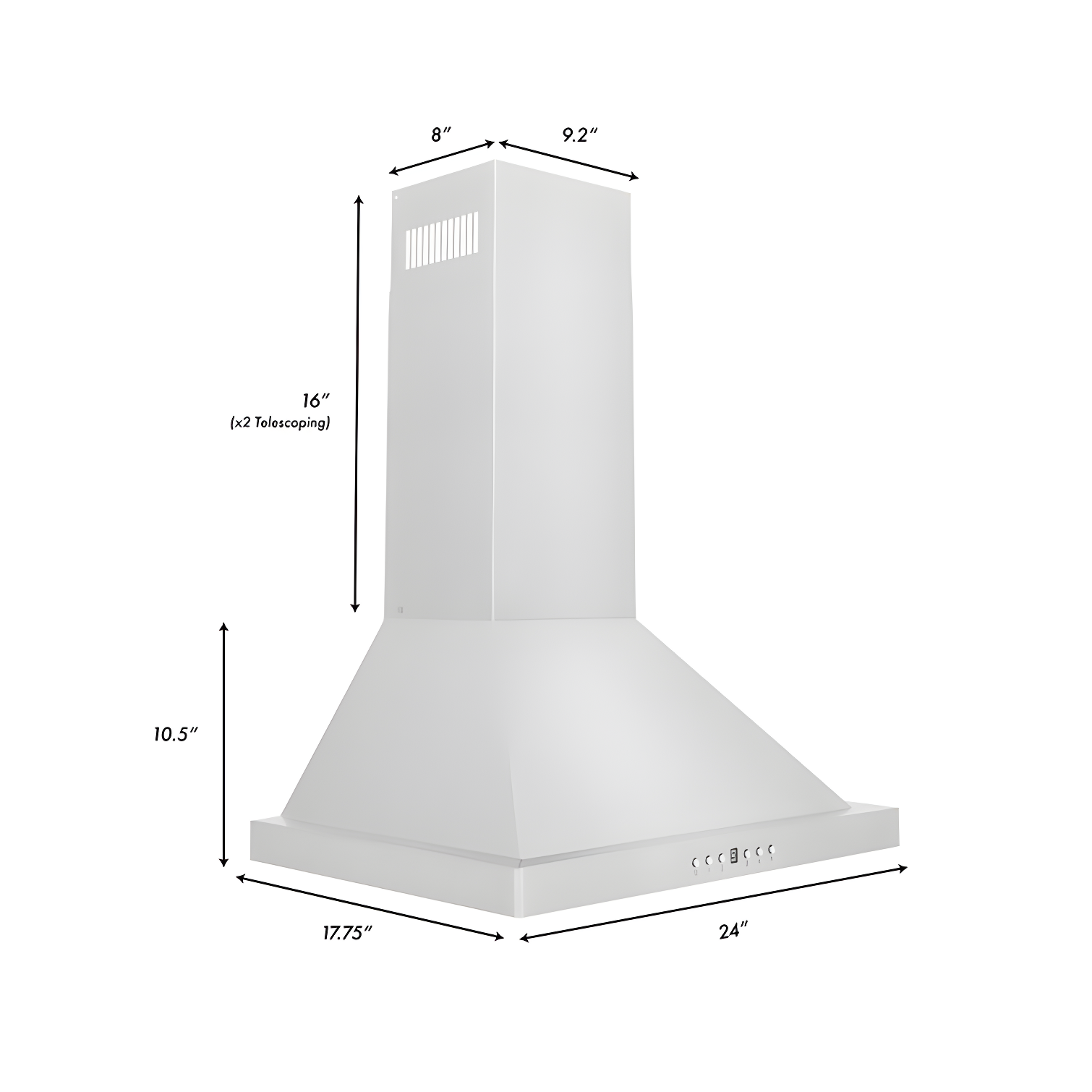ZLINE 24 in. Convertible Vent Wall Mount Range Hood in Stainless Steel (KB-24)