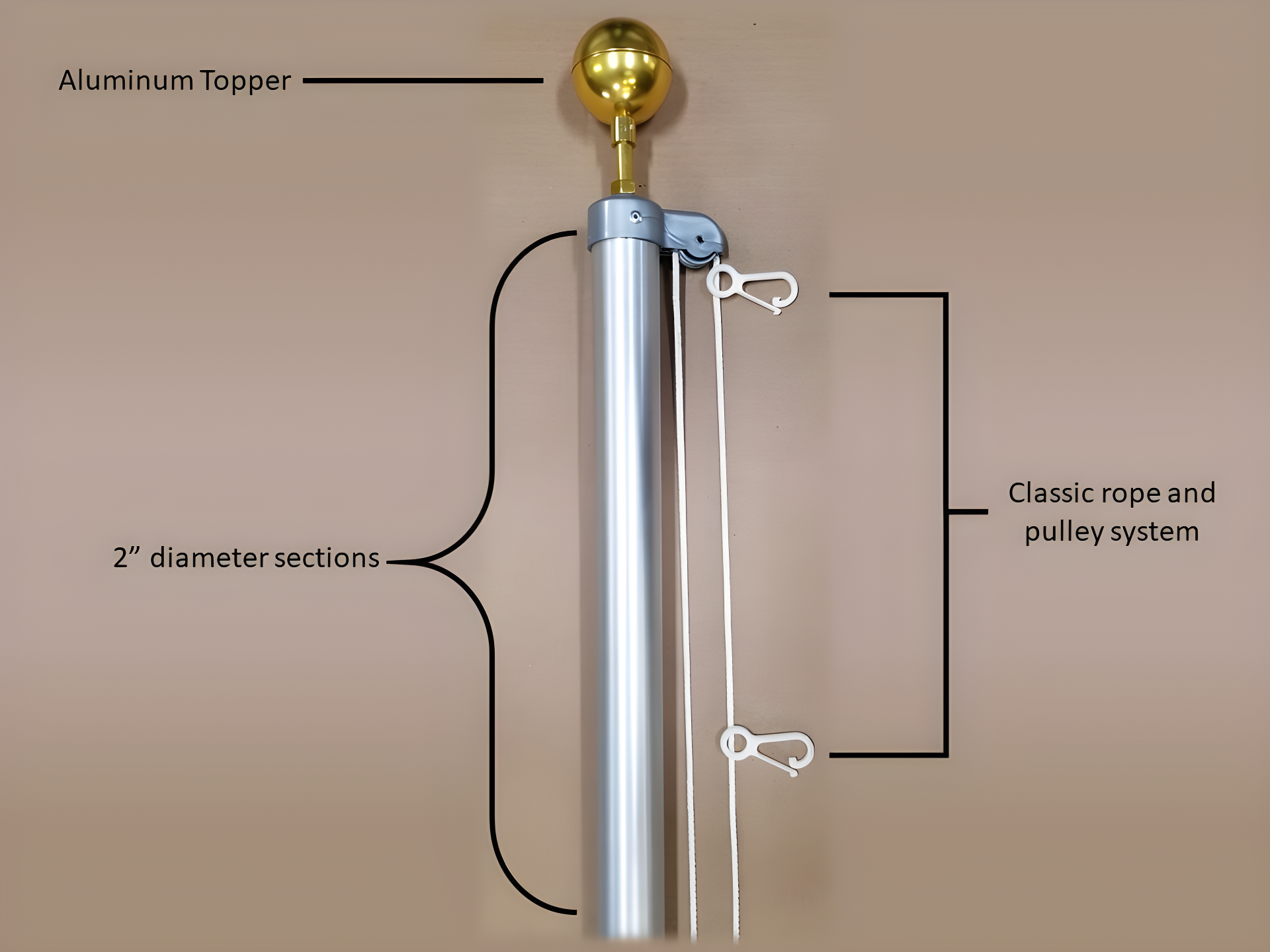 EZ-Pole EZC21 21 ft. Classic Sectional Flagpole Kit with Rope