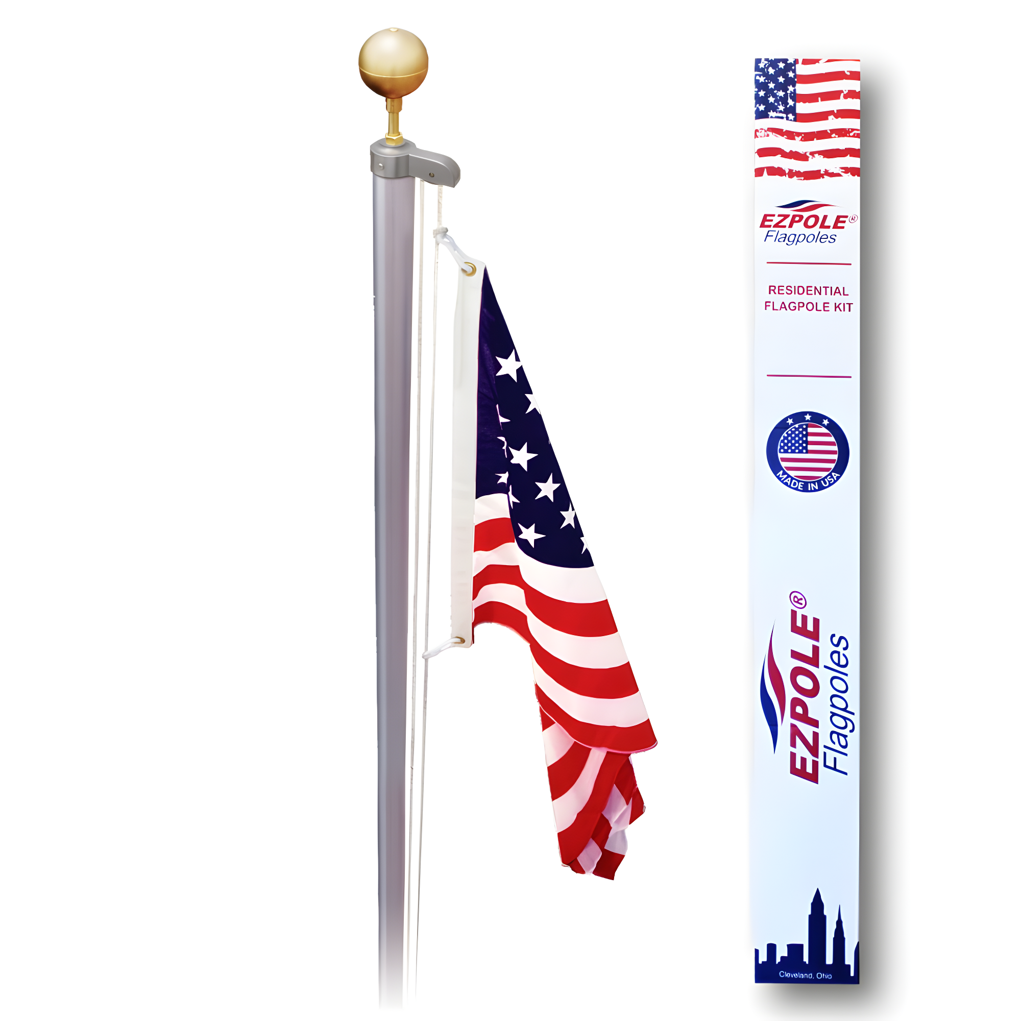 EZ-Pole EZC21 21 ft. Classic Sectional Flagpole Kit with Rope