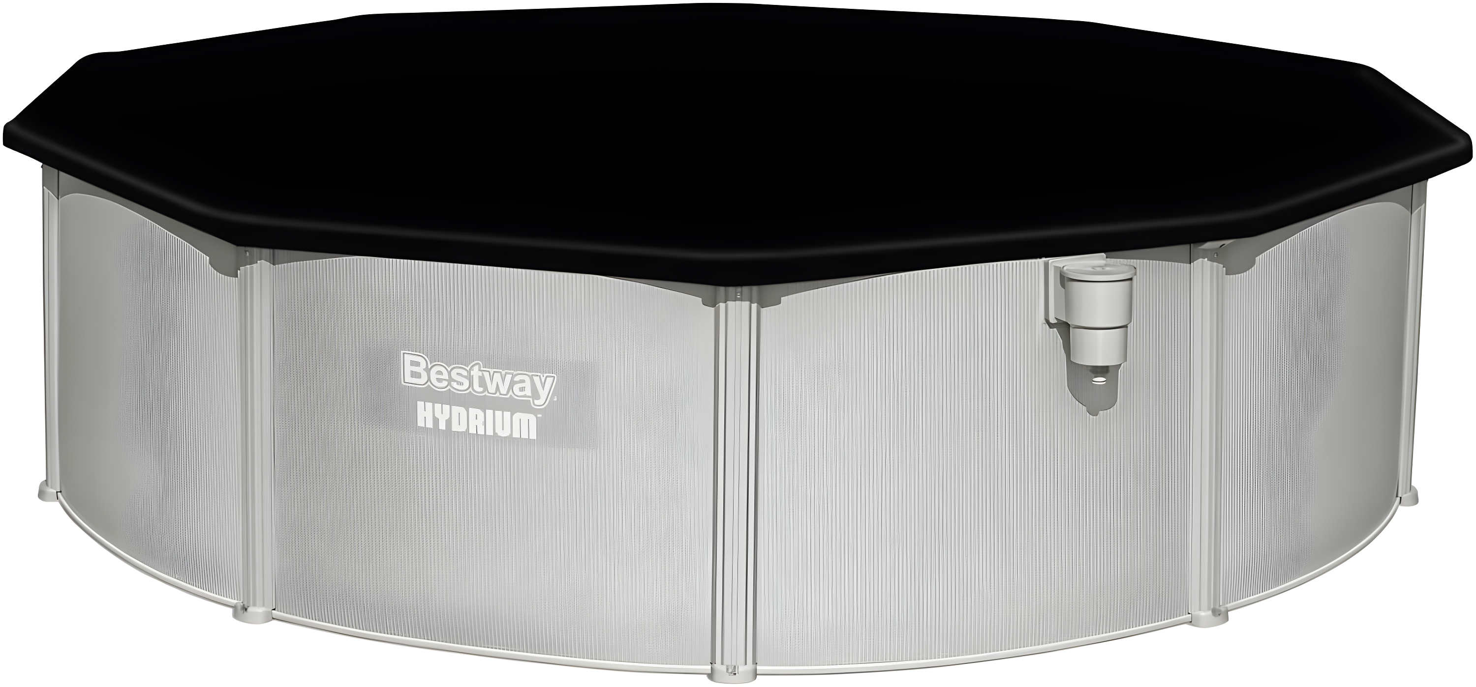 Bestway Hydrium 15' x 48" Steel Wall Above Ground Swimming Pool Set, Gray