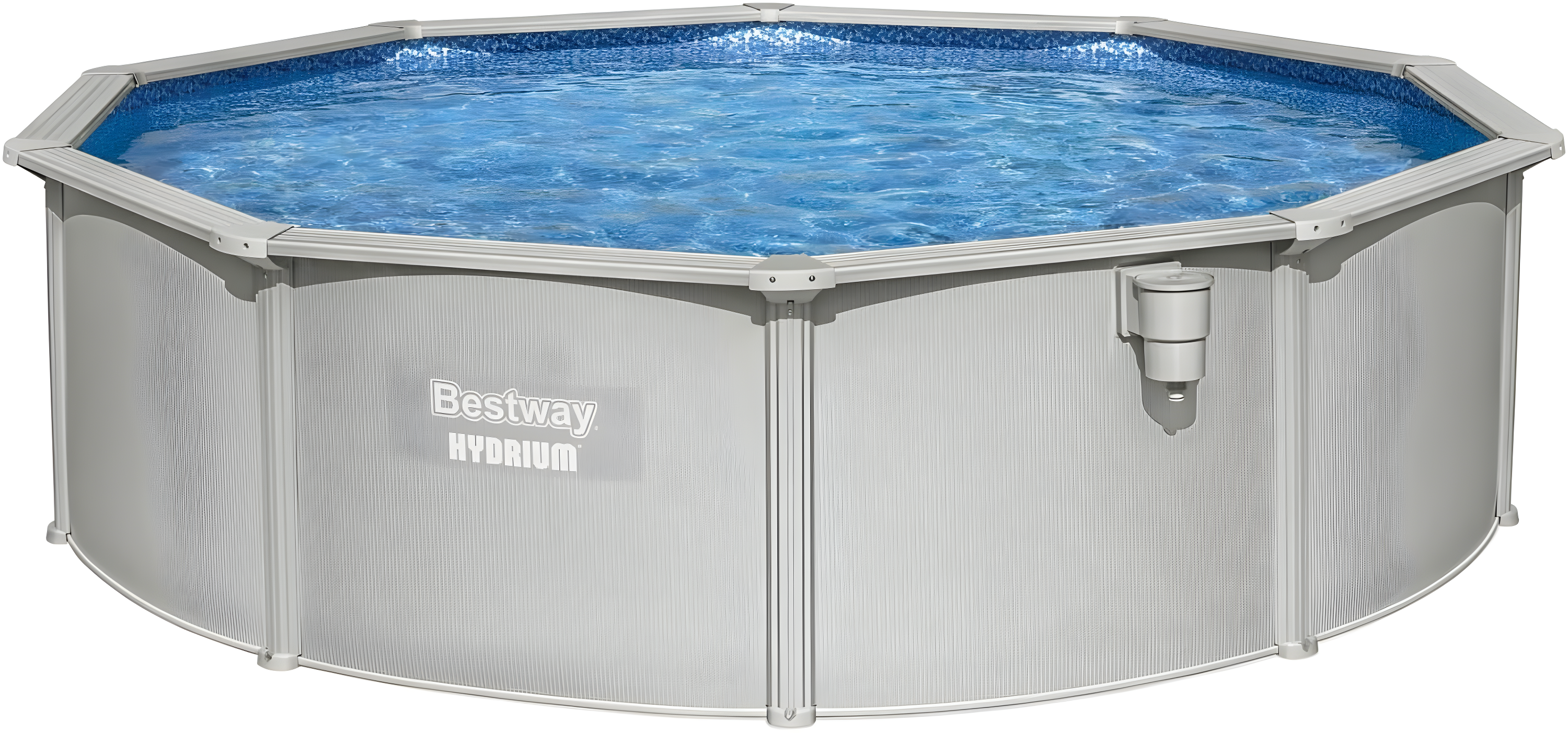 Bestway Hydrium 15' x 48" Steel Wall Above Ground Swimming Pool Set, Gray