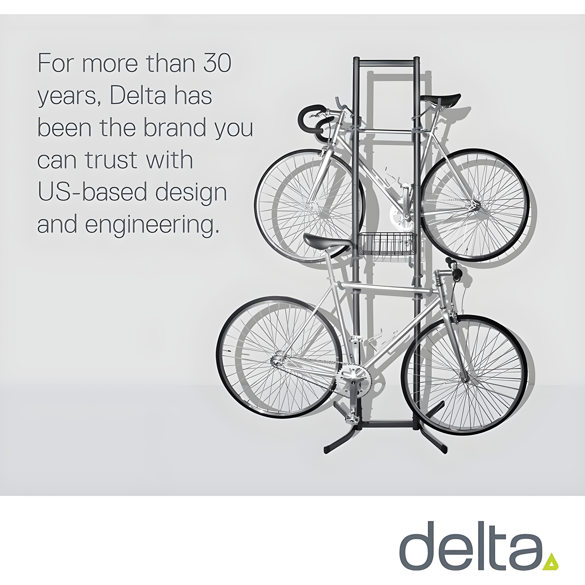 Four Bike Free-Standing Rack With Basket