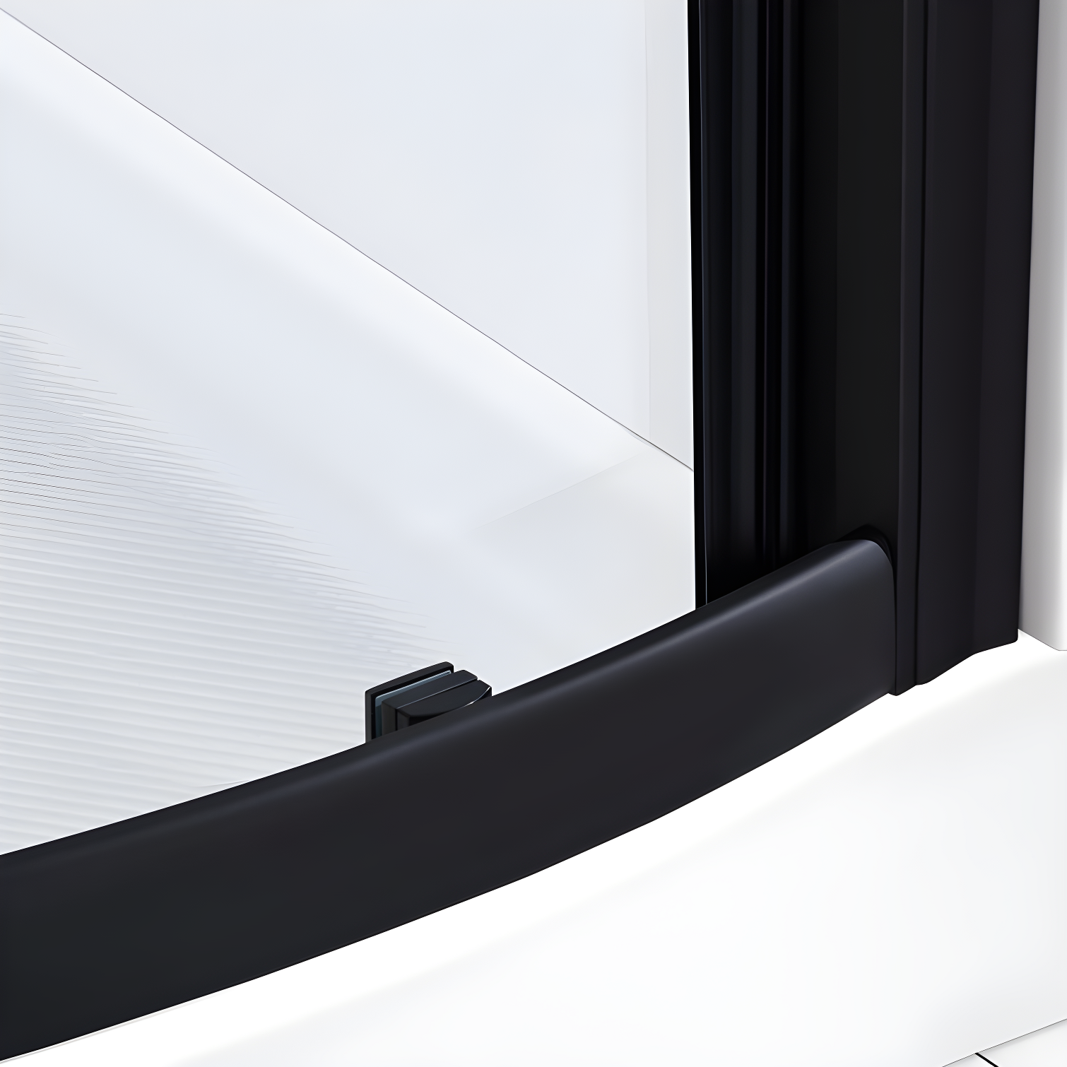 Ove Decors OVE Decors Breeze 44 in. Round Shower Kit, Clear Door with Shower Base and Wall 15SKA-BREE38-BLKAC