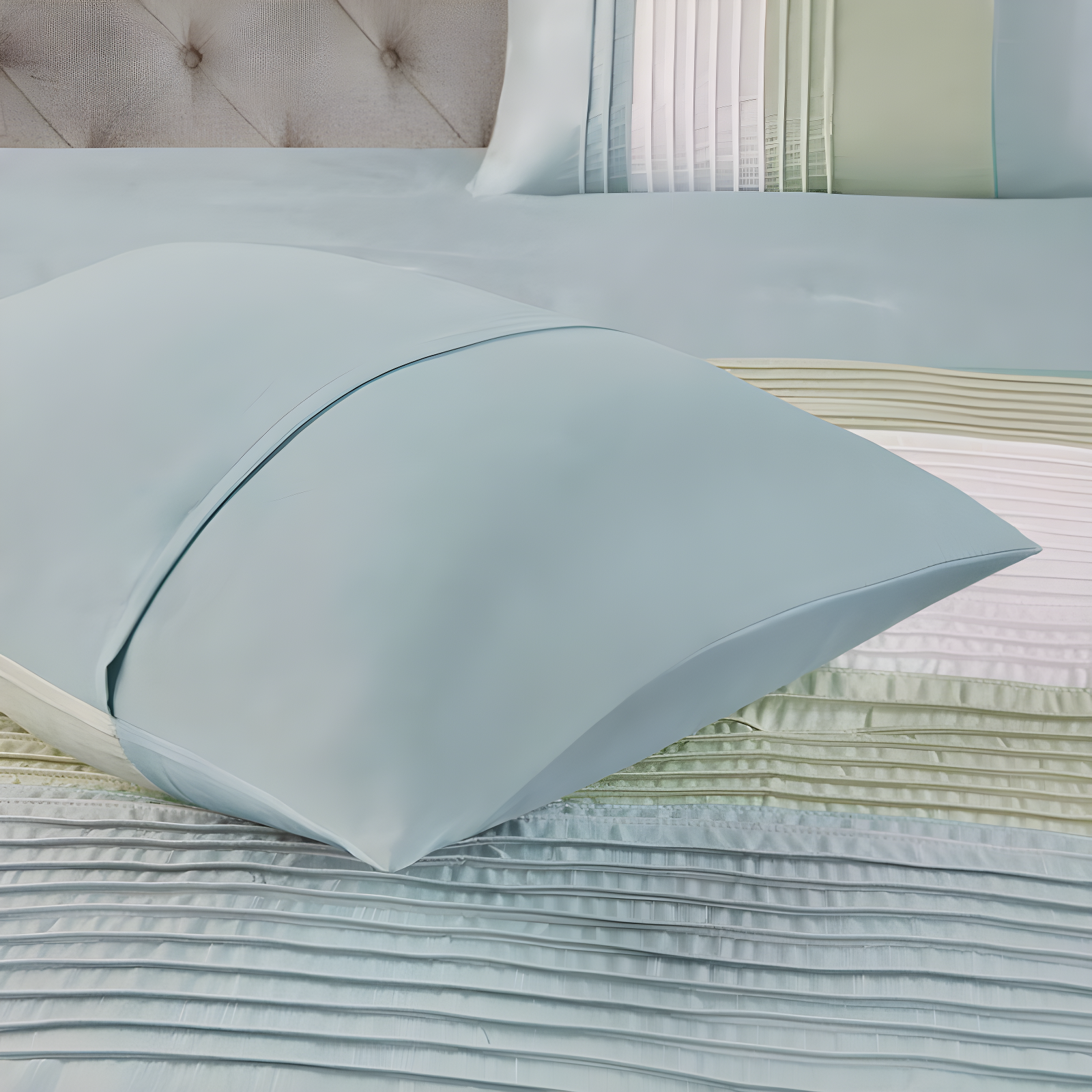 Madison Park Amherst 7 Piece Striped and Pleated Comforter Set