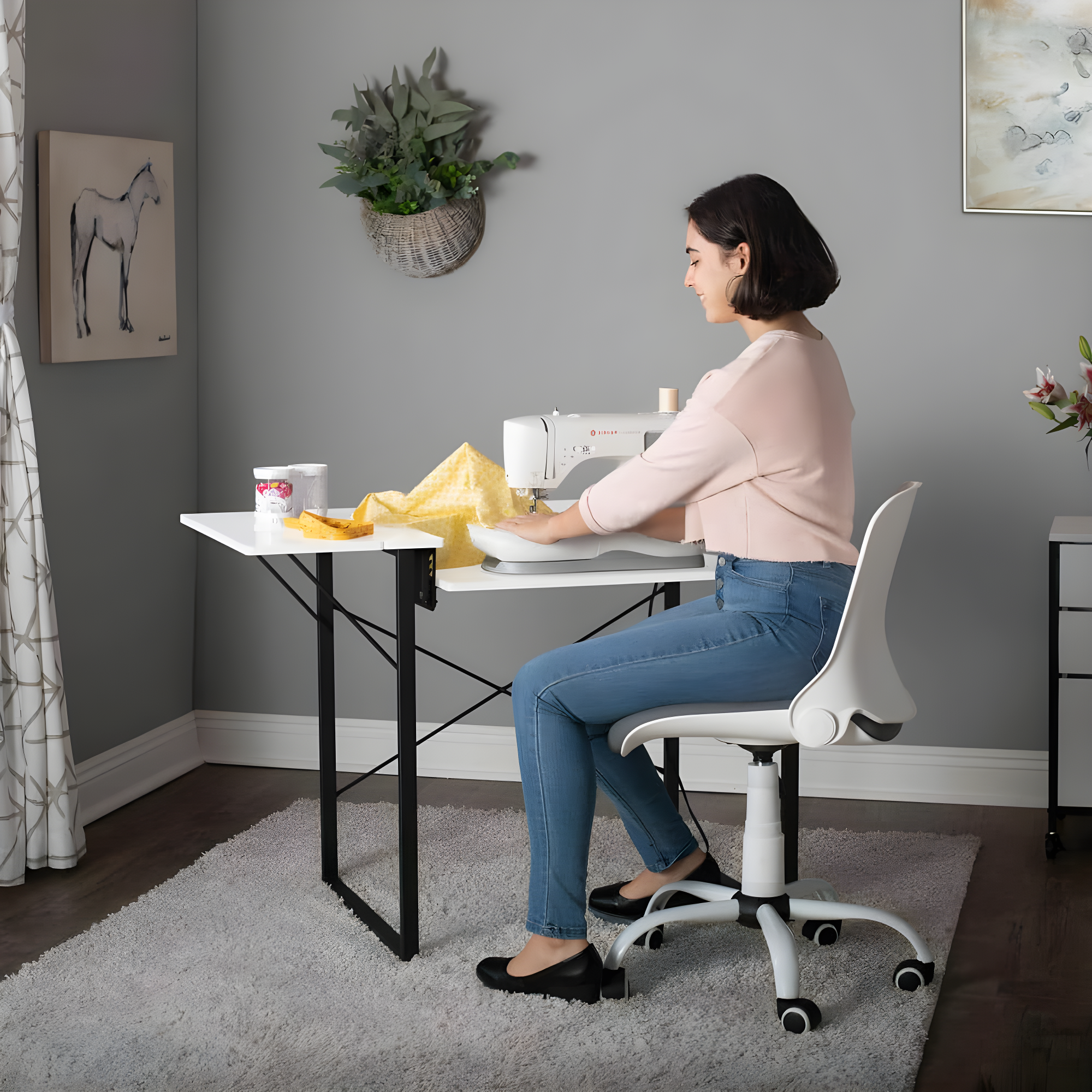 41'' x 23'' Sewing Table with Sewing Machine Platform