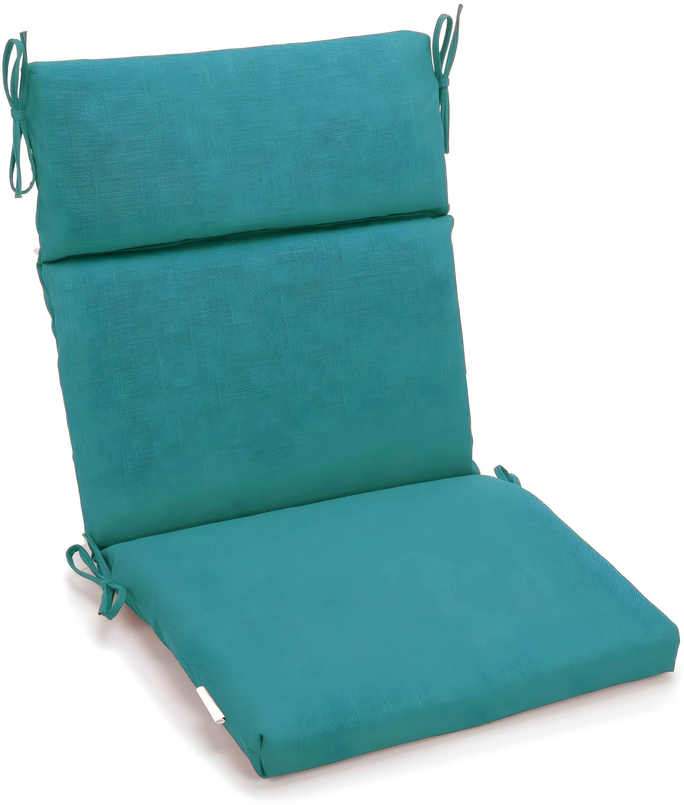 22 x 45 in. Spun Polyester Solid Outdoor Squared Seat & Back Chair Cushion, Aqua Blue