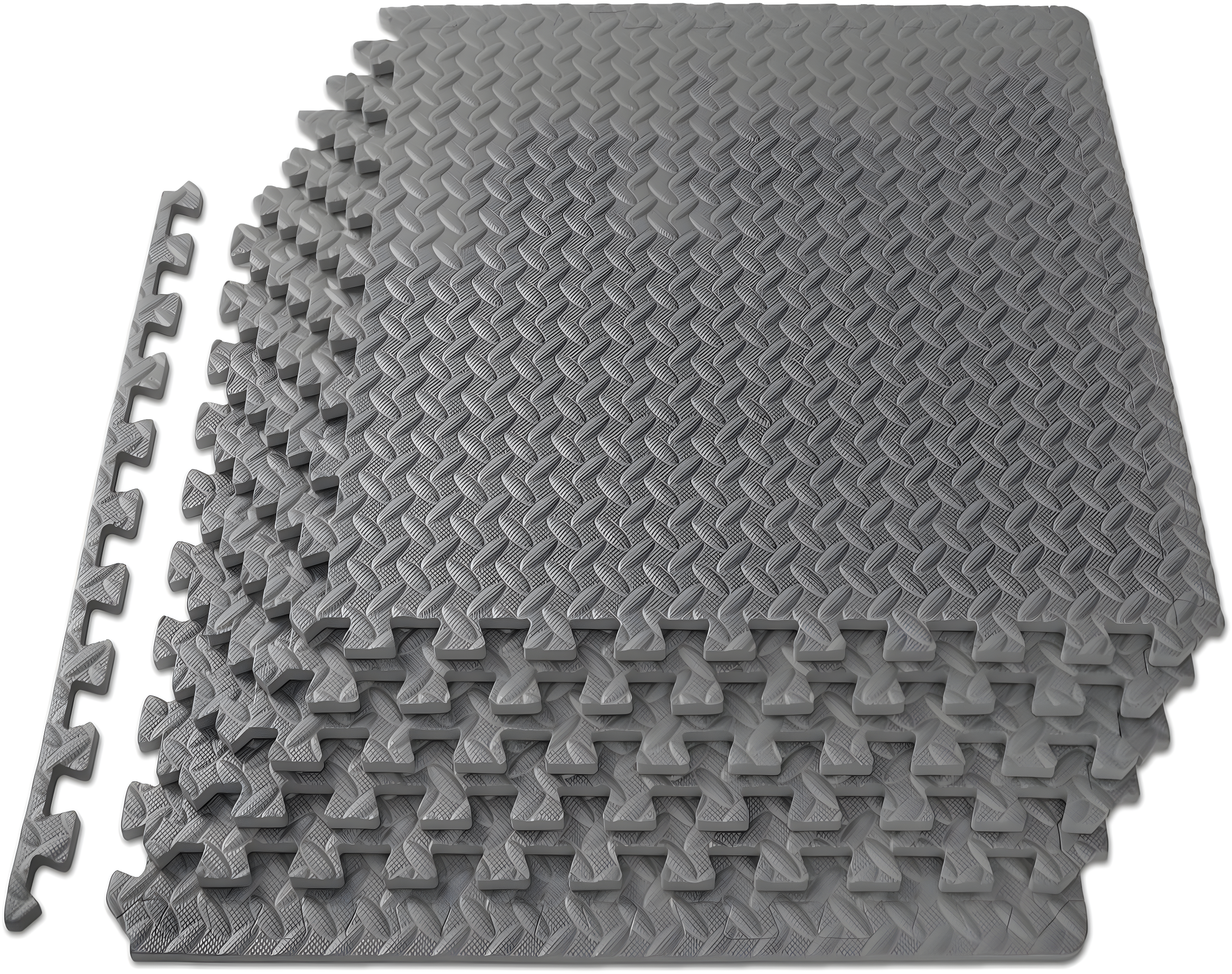 Exercise Puzzle Mat 1/2-in, Grey, 24 Sq Ft - 6 Tiles