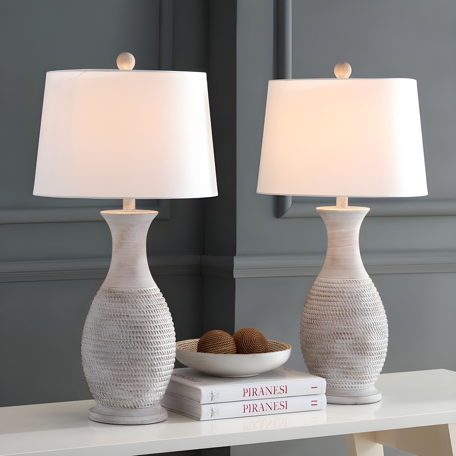 Ophelia & Co. Plath Resin Table Lamp (Set of 2)