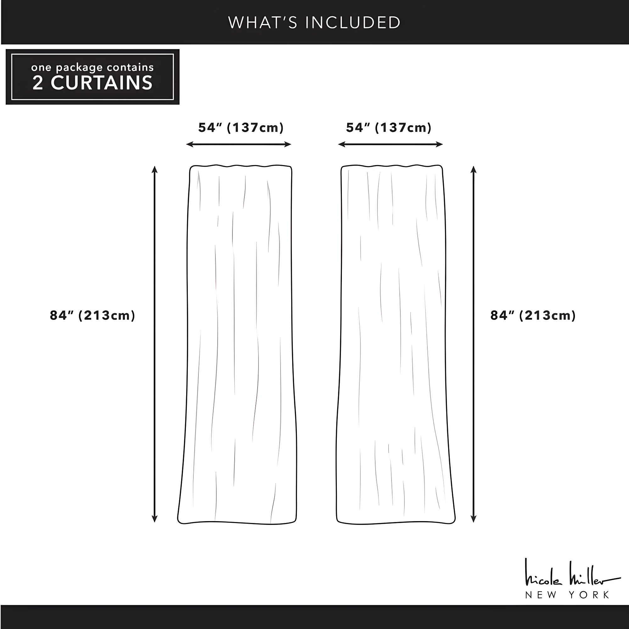 Nicole Miller Nicole Miller New York Dara Light Filtering, Semi Sheer Rod Pocket Curtain Panels (Set of 2)