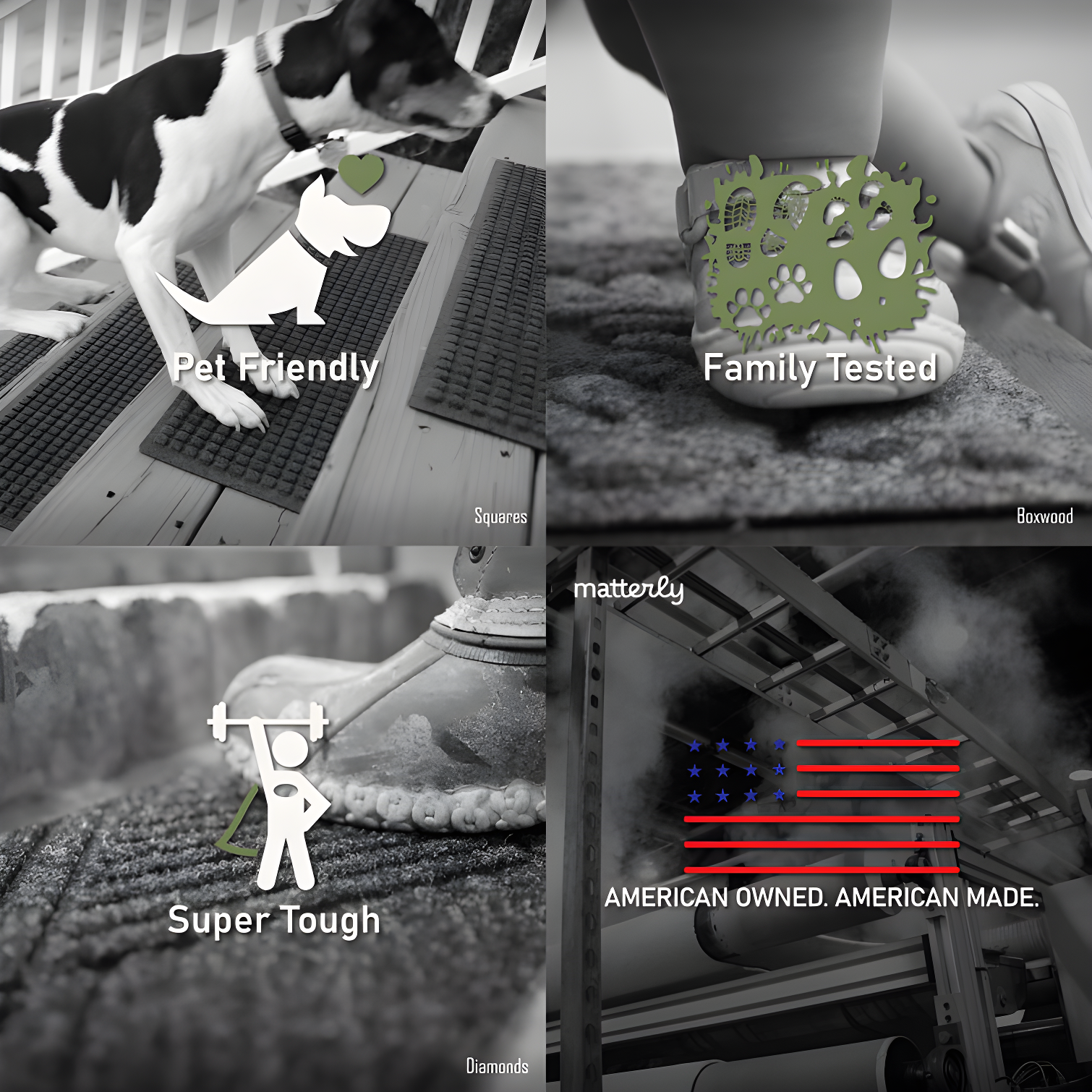 WaterHog Boxwood 8.5" x 30" Indoor Outdoor Stair Treads