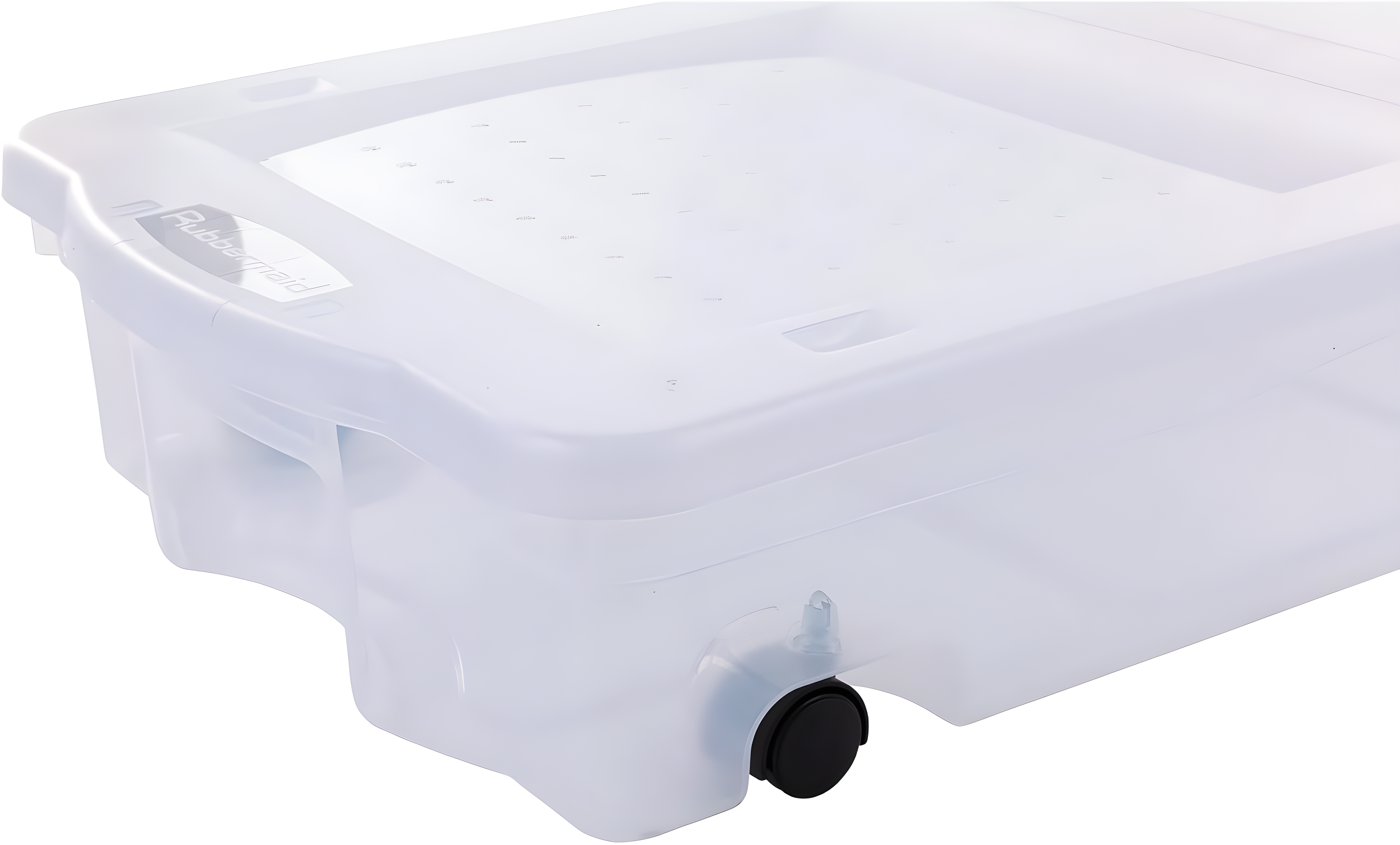 Rubbermaid Under Bed Wheeled Storage Box, 2-Pack, Made In USA, Plastic Containers With Dual-Hinged Lids And Sturdy Wheels, Visible Organization For Tight Spaces