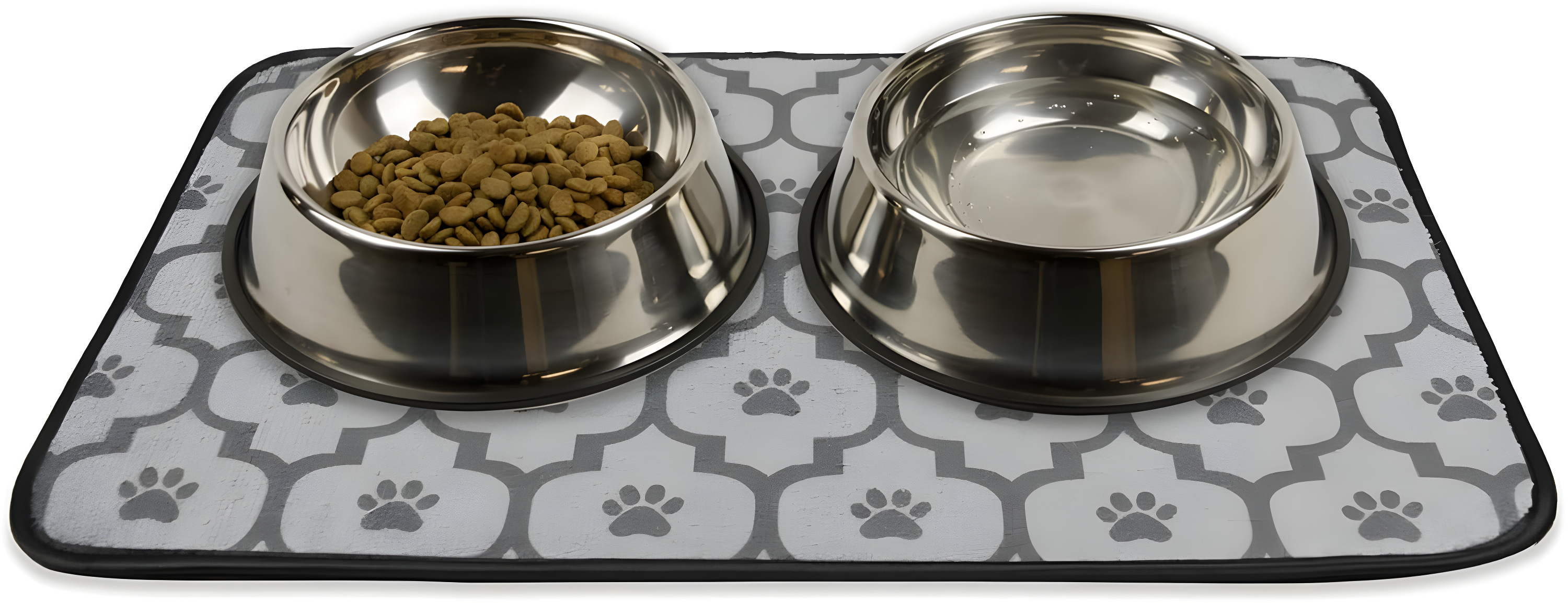 Bone Dry Gray Stripe Lightweight Absorbent Food Mat, Gray