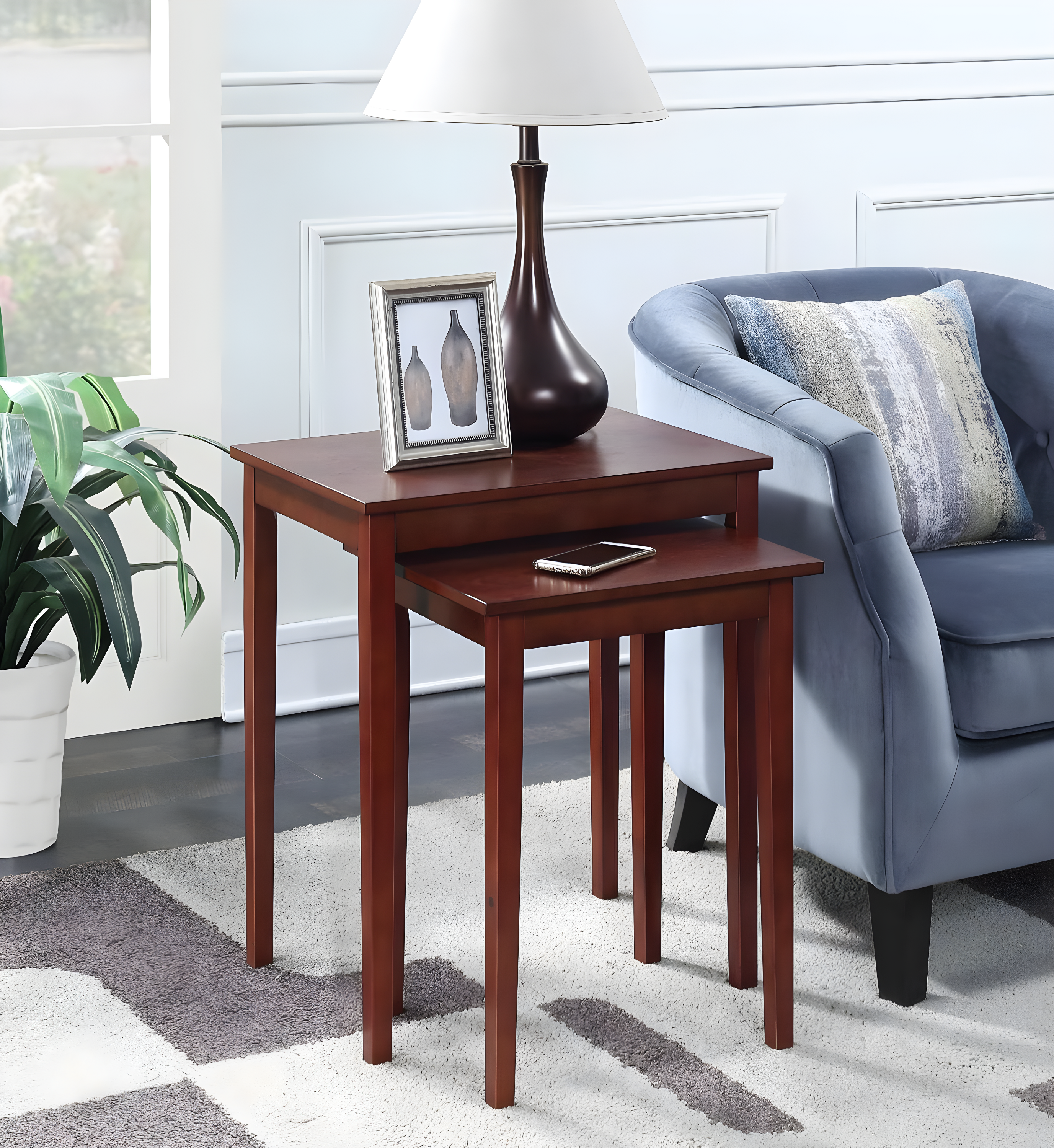 Convenience Concepts American Heritage Nesting End Tables, Mahogany