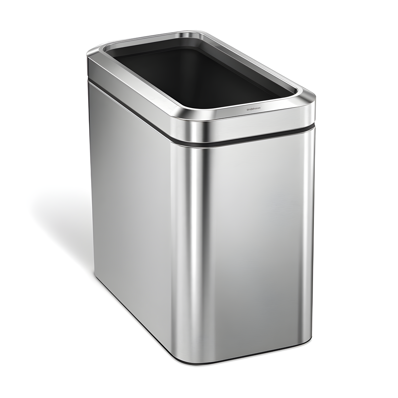 simplehuman 25 Liter / 6.6 Gallon Slim Open Commercial Trash Can, Brushed Stainless Steel
