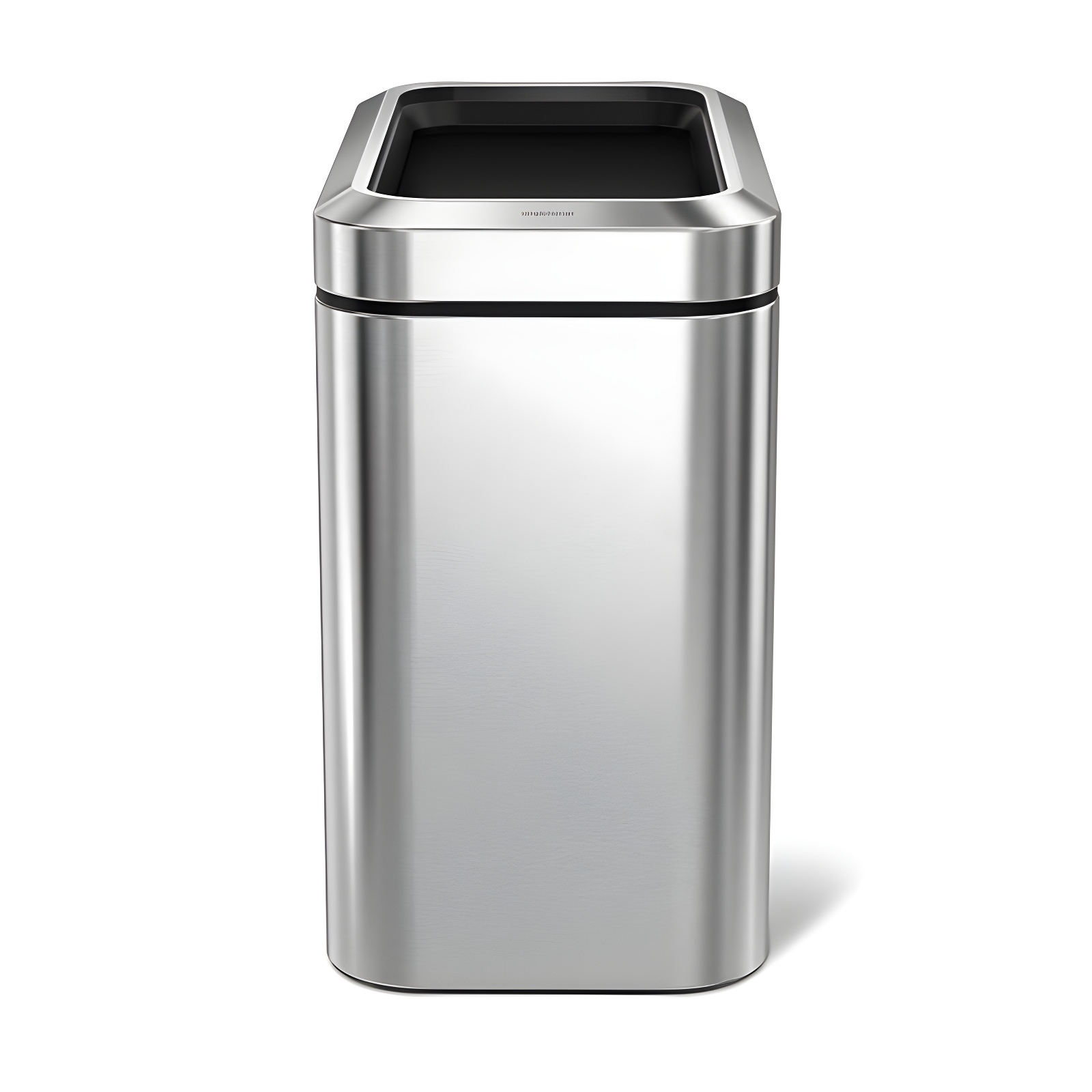 simplehuman 25 Liter / 6.6 Gallon Slim Open Commercial Trash Can, Brushed Stainless Steel