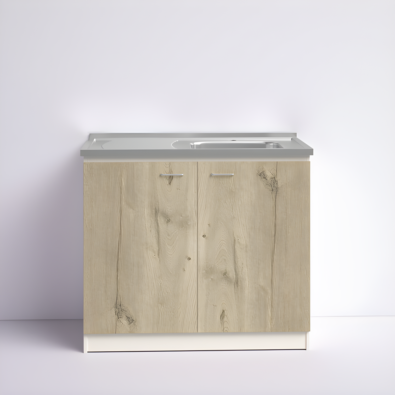 TUHOME Napoles Utility Sink Cabinet With Integrated Steel Sink