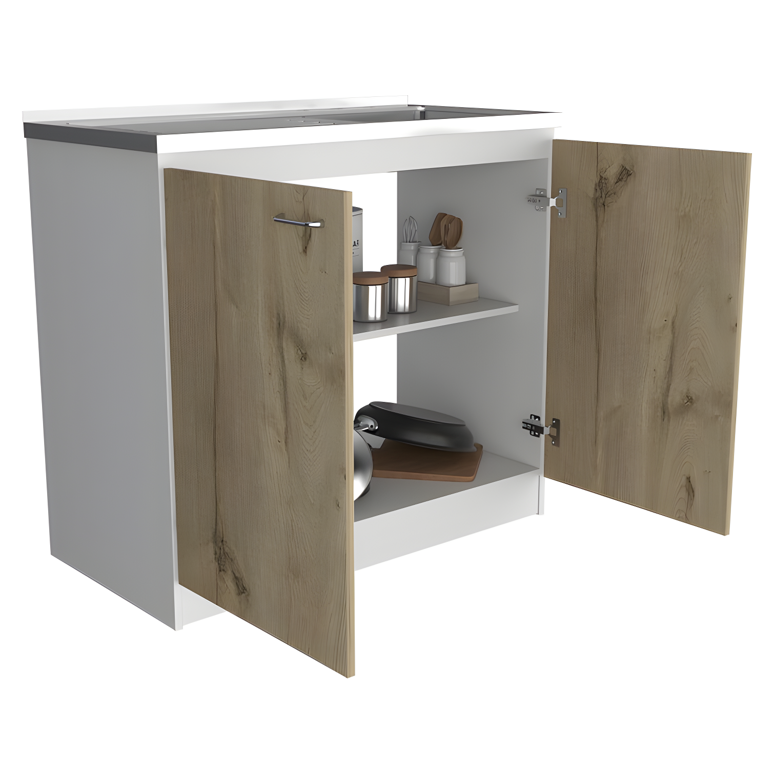 TUHOME Napoles Utility Sink Cabinet With Integrated Steel Sink