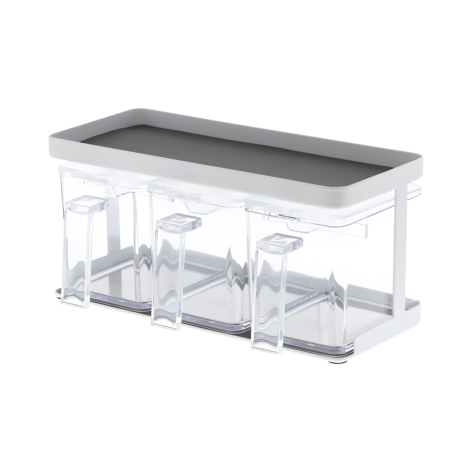 Yamazaki Home Tower Yamazaki Home Pantry Canisters With Rack, Kitchen Organizer, Triple, Steel + Plastic, Handles & Reviews | Wayfair
