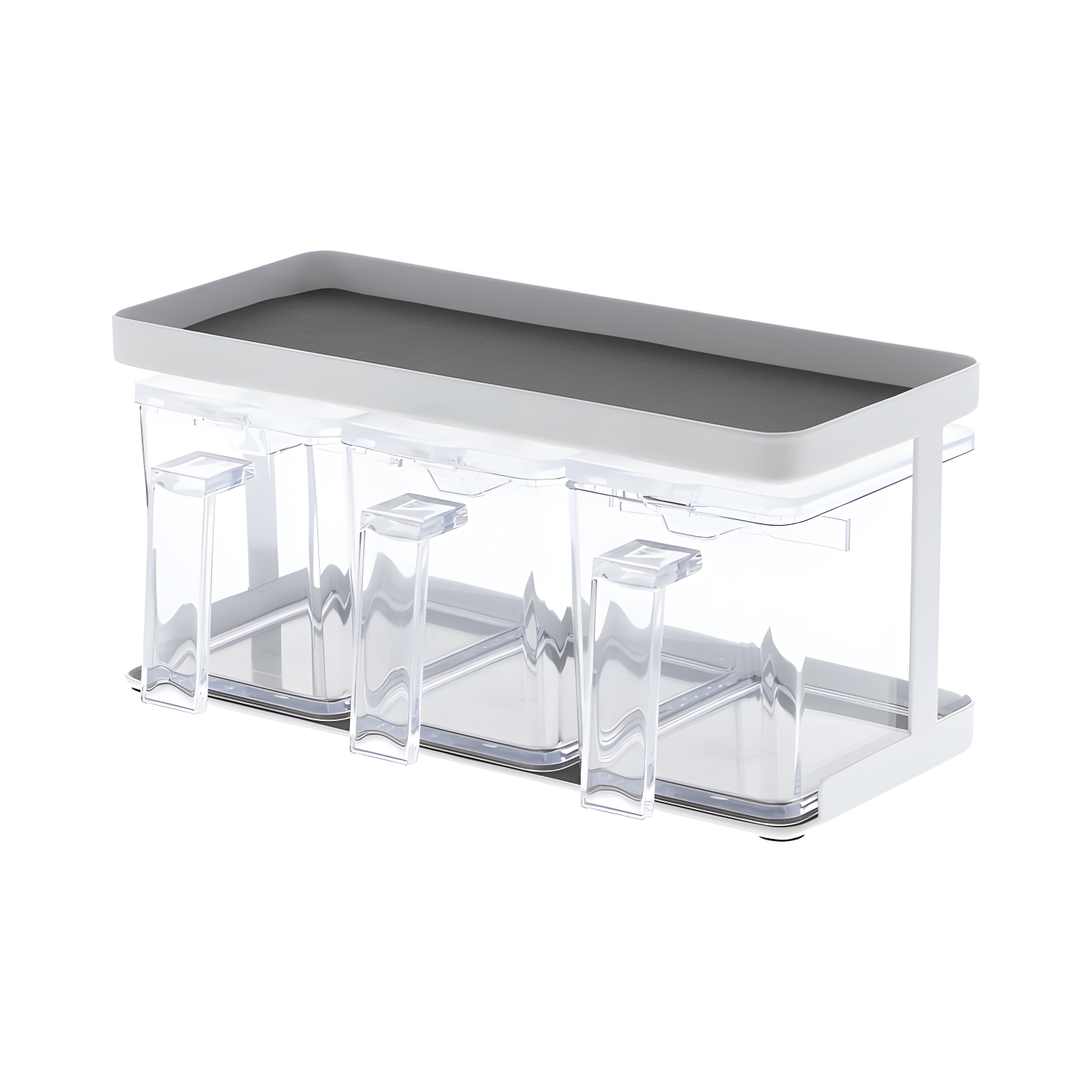 Yamazaki Home Tower Yamazaki Home Pantry Canisters With Rack, Kitchen Organizer, Triple, Steel + Plastic, Handles & Reviews | Wayfair