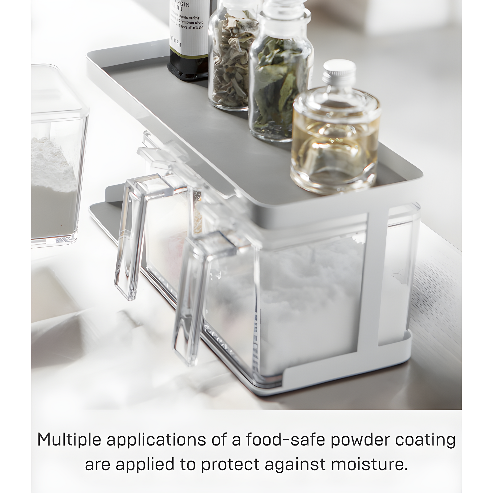 Yamazaki Home Tower Yamazaki Home Pantry Canisters With Rack, Kitchen Organizer, Triple, Steel + Plastic, Handles & Reviews | Wayfair