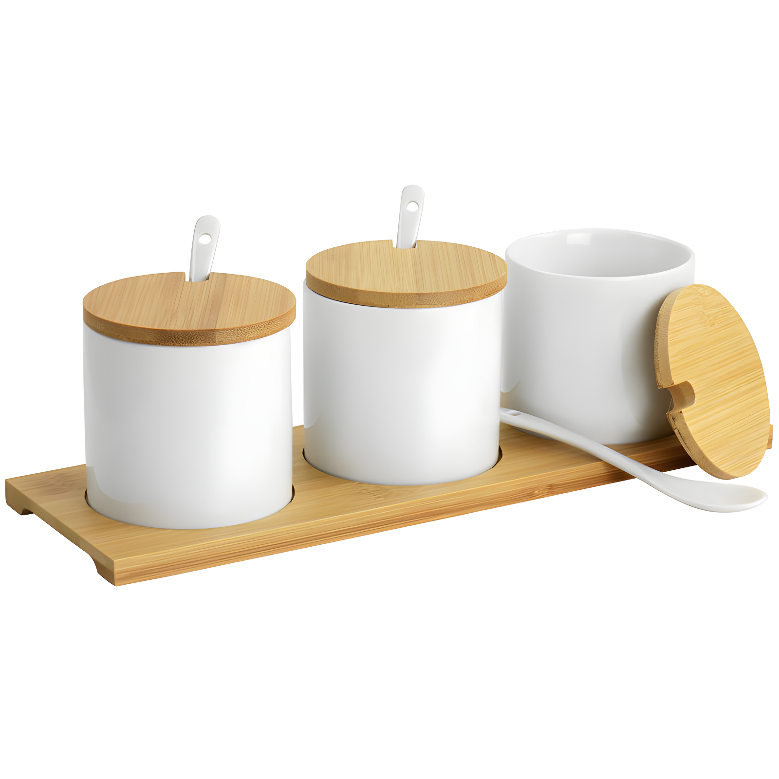 Gibson Elite Gibson Elite Gracious Dining 10 Piece Fine Ceramic Condiment Jars Serving Set In White