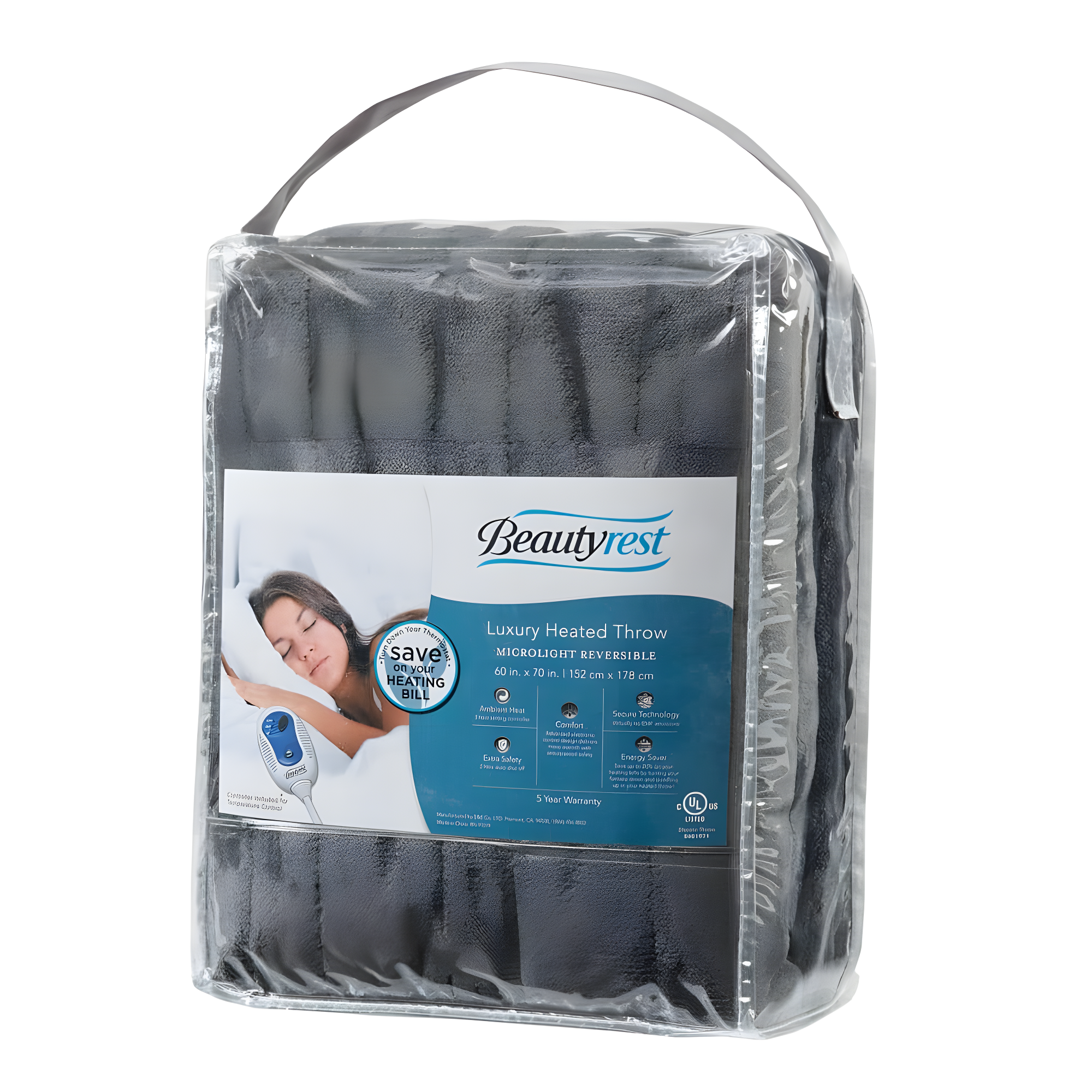Beautyrest Heated Plush Oversized Throw
