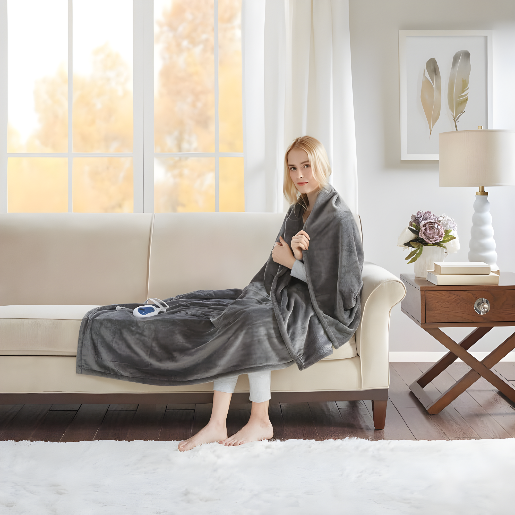 Beautyrest Heated Plush Oversized Throw