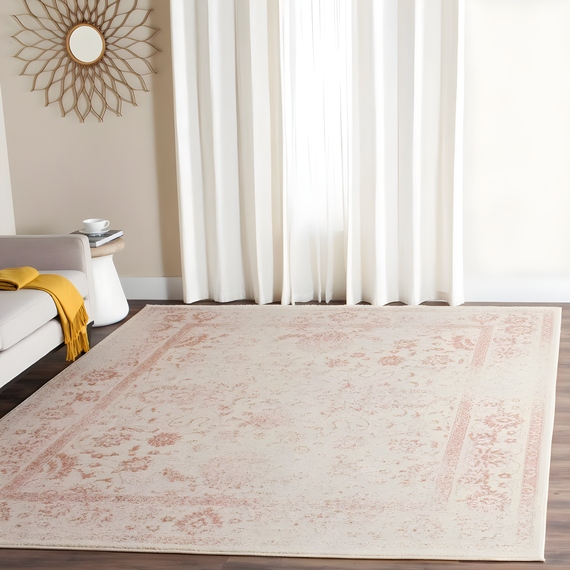 Adirondack ADR109 Machine Made Indoor Area Rug - Ivory/Rose - 8'x10' - Safavieh