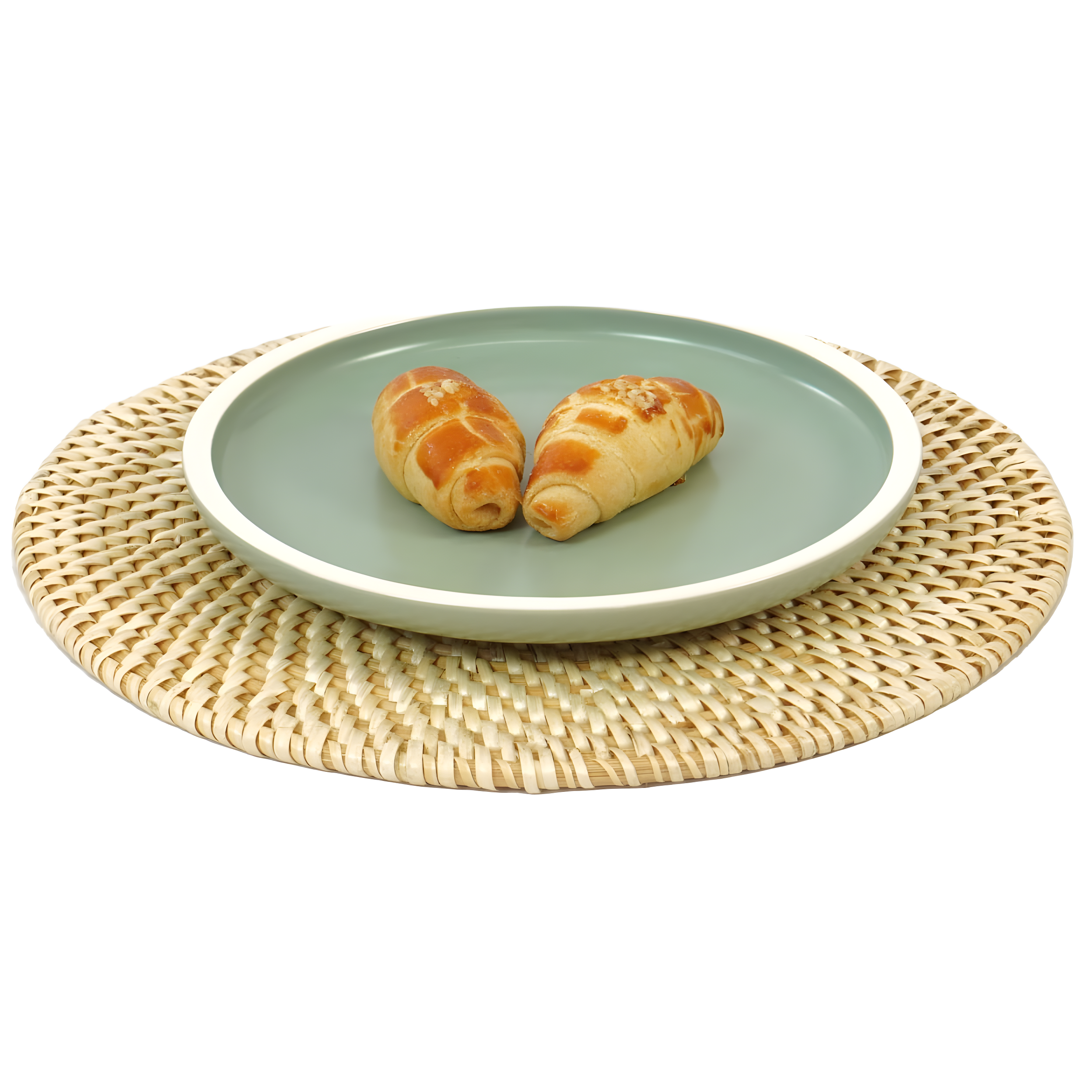 Vintiquewise Set of 4 Decorative Round 5.25'' Natural Woven Handmade Rattan Placemats