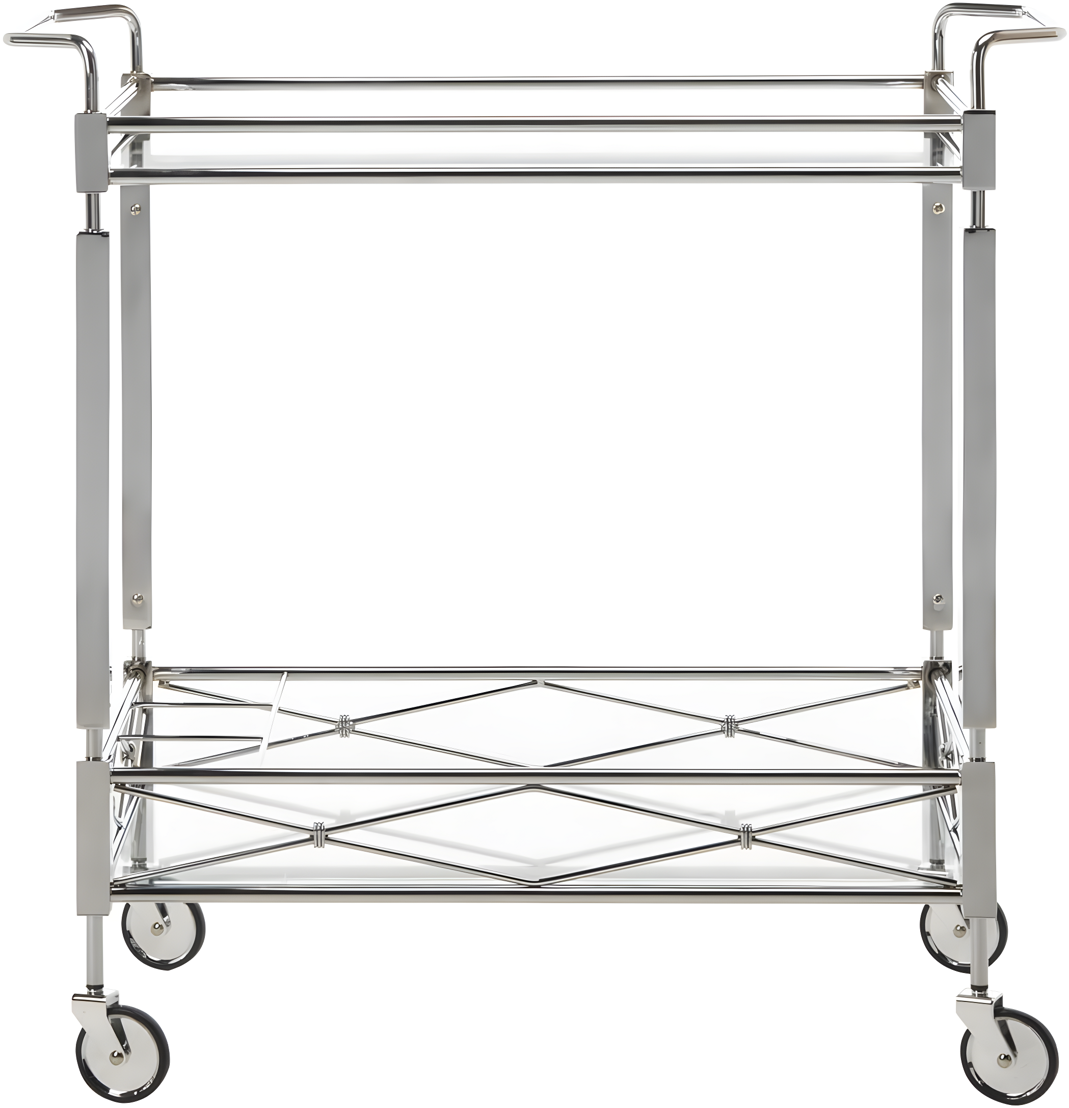 Ingrid 2 Tier Bar Cart - BCT8000A - Chrome/Glass - Safavieh