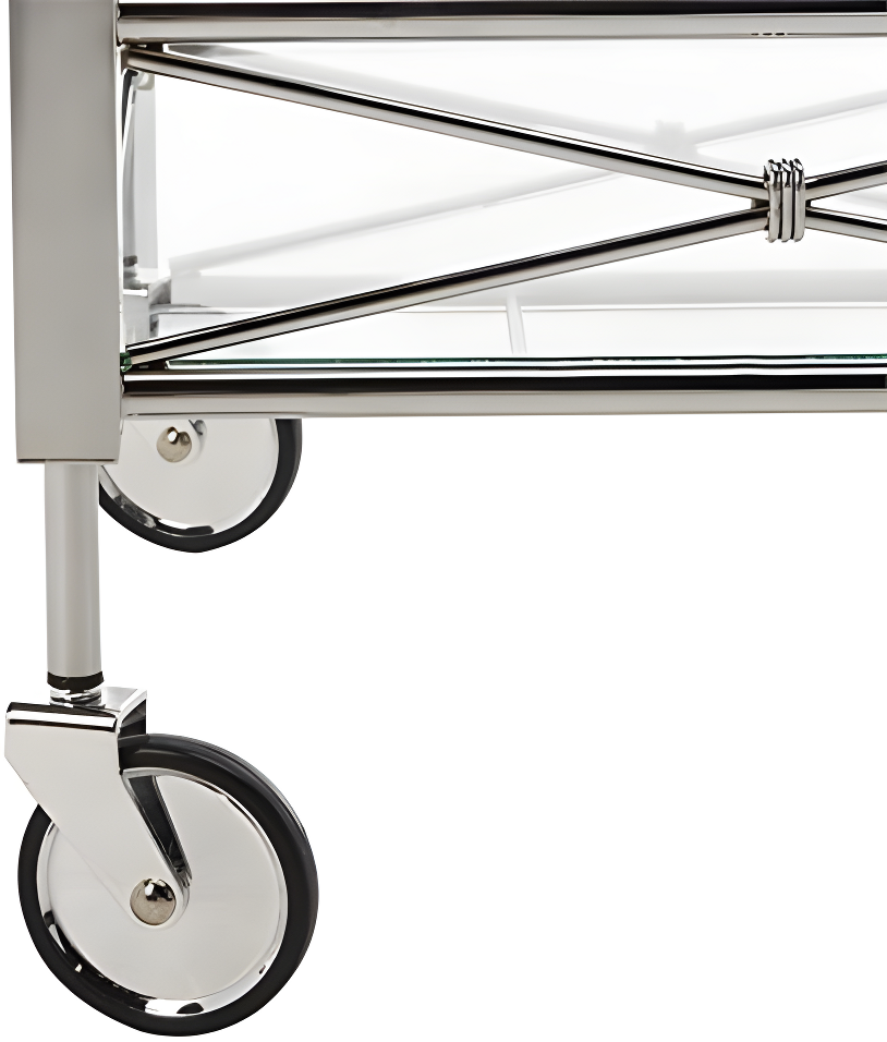 Ingrid 2 Tier Bar Cart - BCT8000A - Chrome/Glass - Safavieh