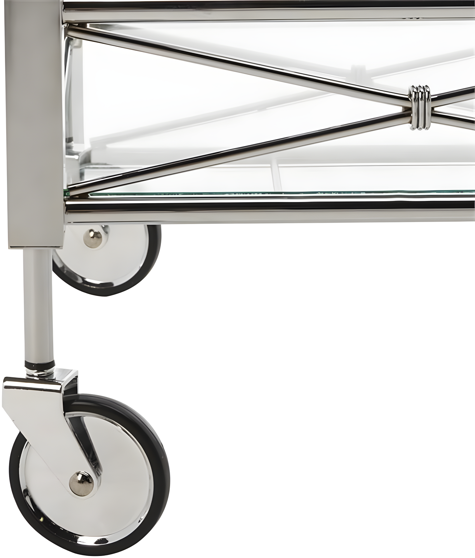 Ingrid 2 Tier Bar Cart - BCT8000A - Chrome/Glass - Safavieh