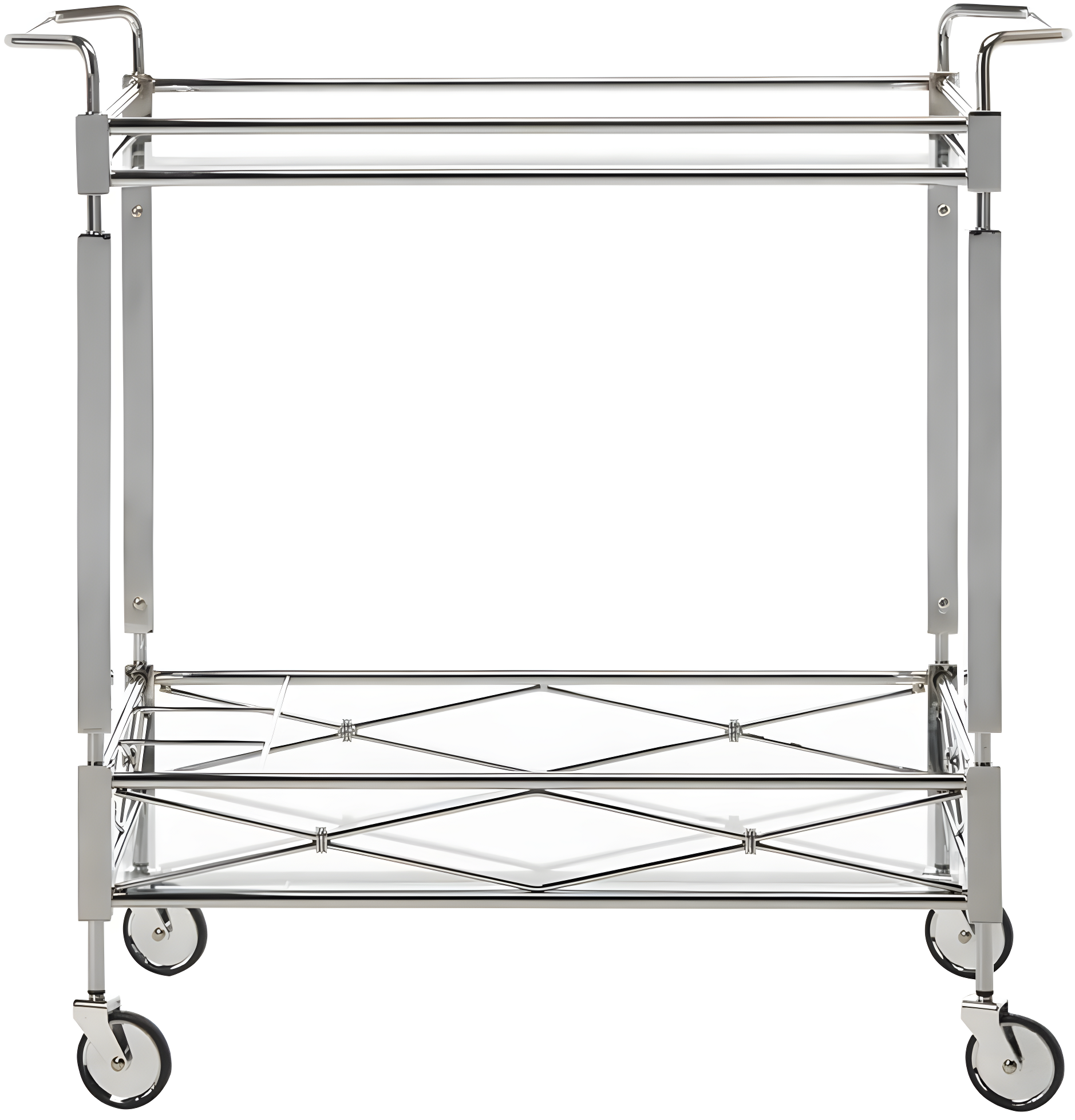 Ingrid 2 Tier Bar Cart - BCT8000A - Chrome/Glass - Safavieh