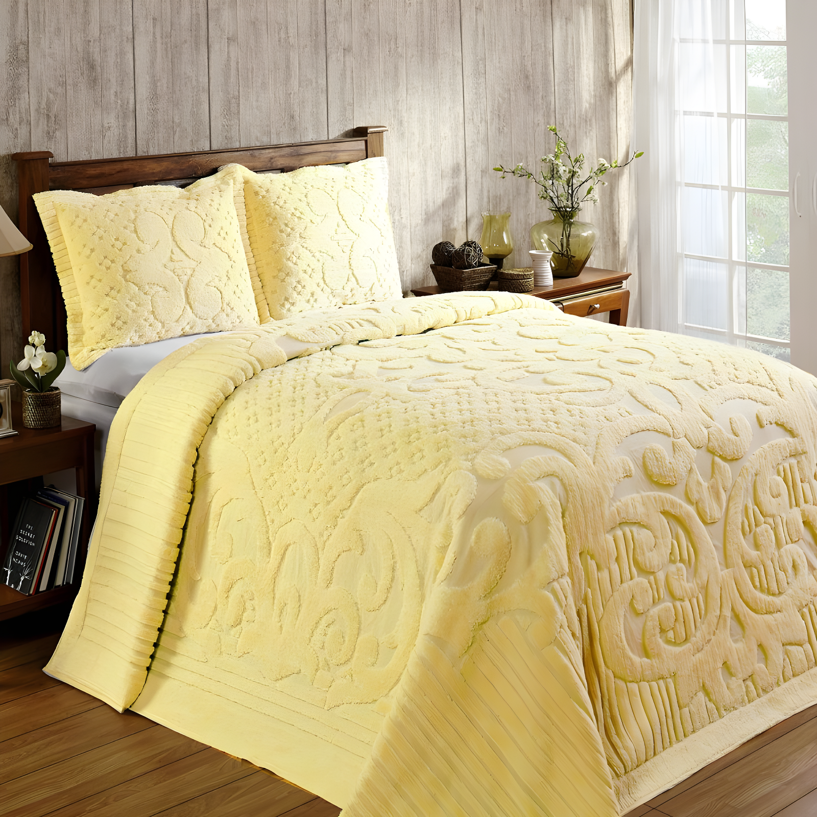 Better Trends Ashton 100% Cotton Chenille Bedspread with Medallion Pattern,  Soft & Breathable Coverlet, Luxurious Bedding for All Seasons, Machine Washable
