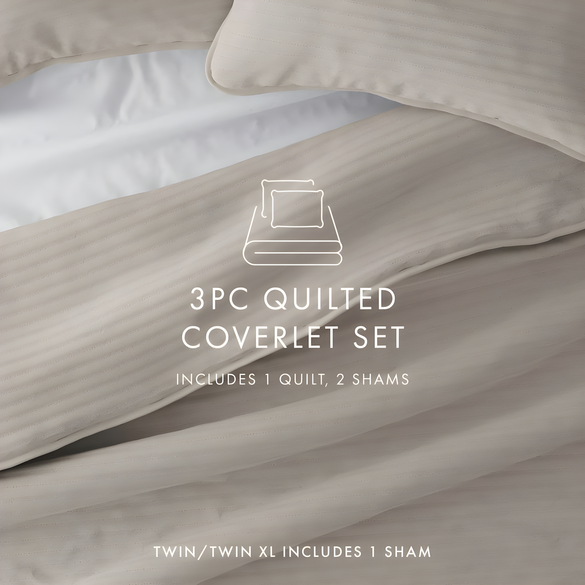 Becky Cameron Lightweight All Season Stripe Stitch Quilt Set with Shams