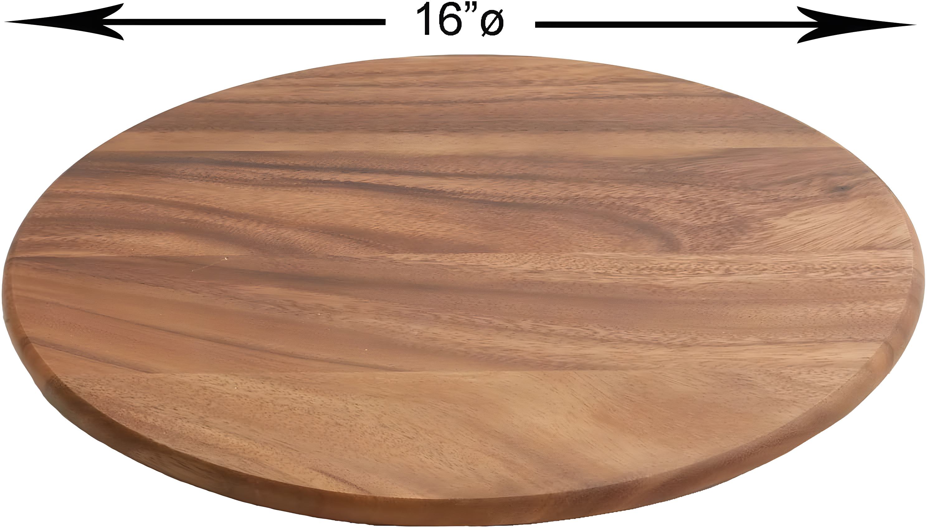 Woodard & Charles Acacia Wood Lazy Susan Tray with Stainless Steel Ball Bearing Mechanism, 16-Inch