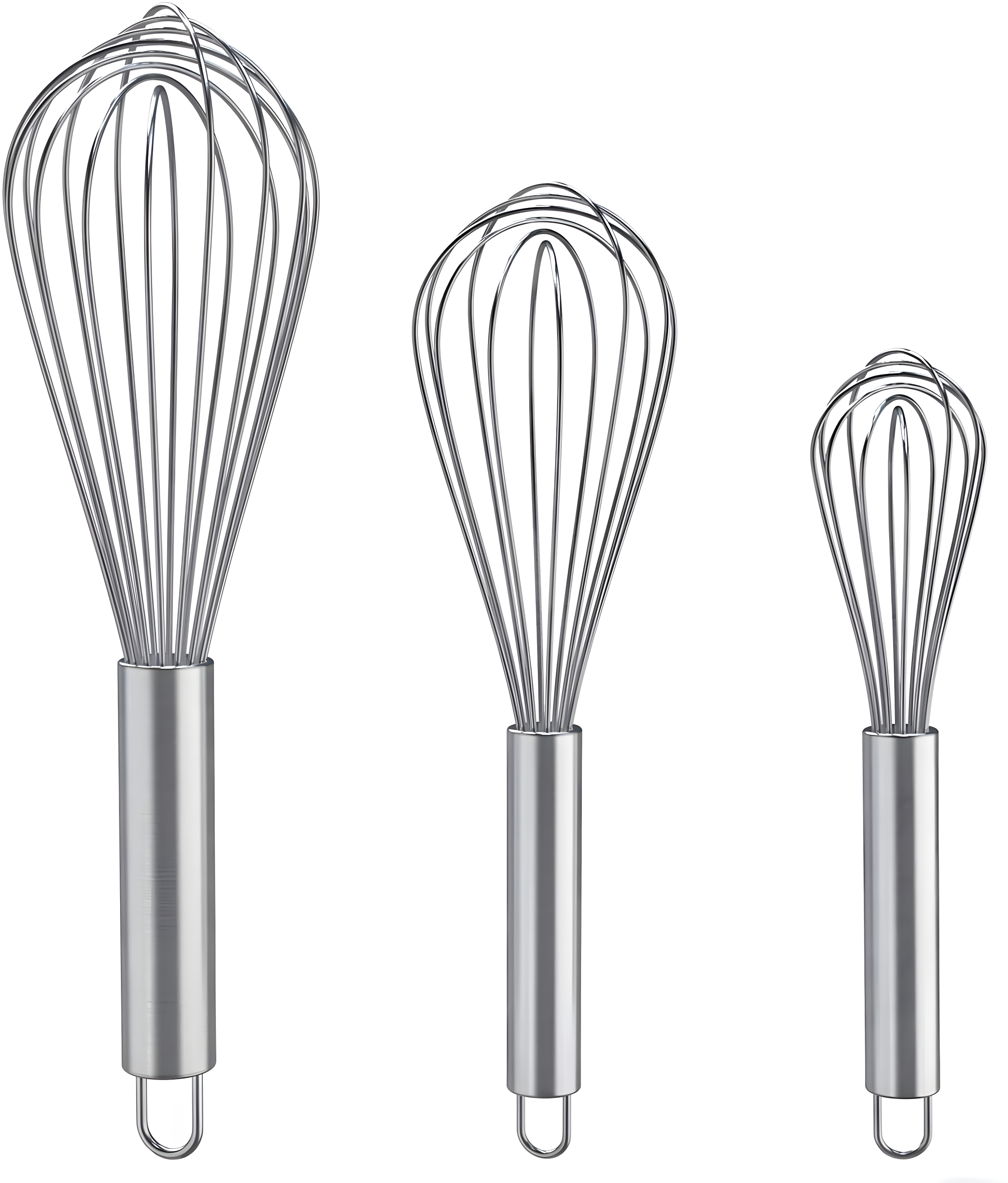 3Pcs 304 Stainless Steel Whisk Set, Professional Balloon Whisks for Kitchen Cooking, Perfect For Blending, Whisking, Baking, Beating, (8" +10"+ 12")