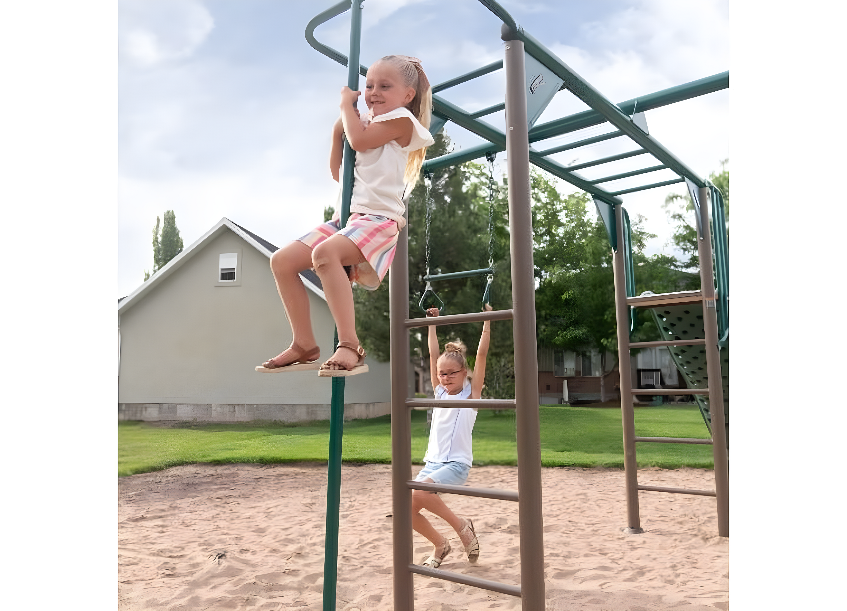 Lifetime Lifetime Powder Coated Steel Swing Set with 4 Swing(s) , 1 Slide(s)
