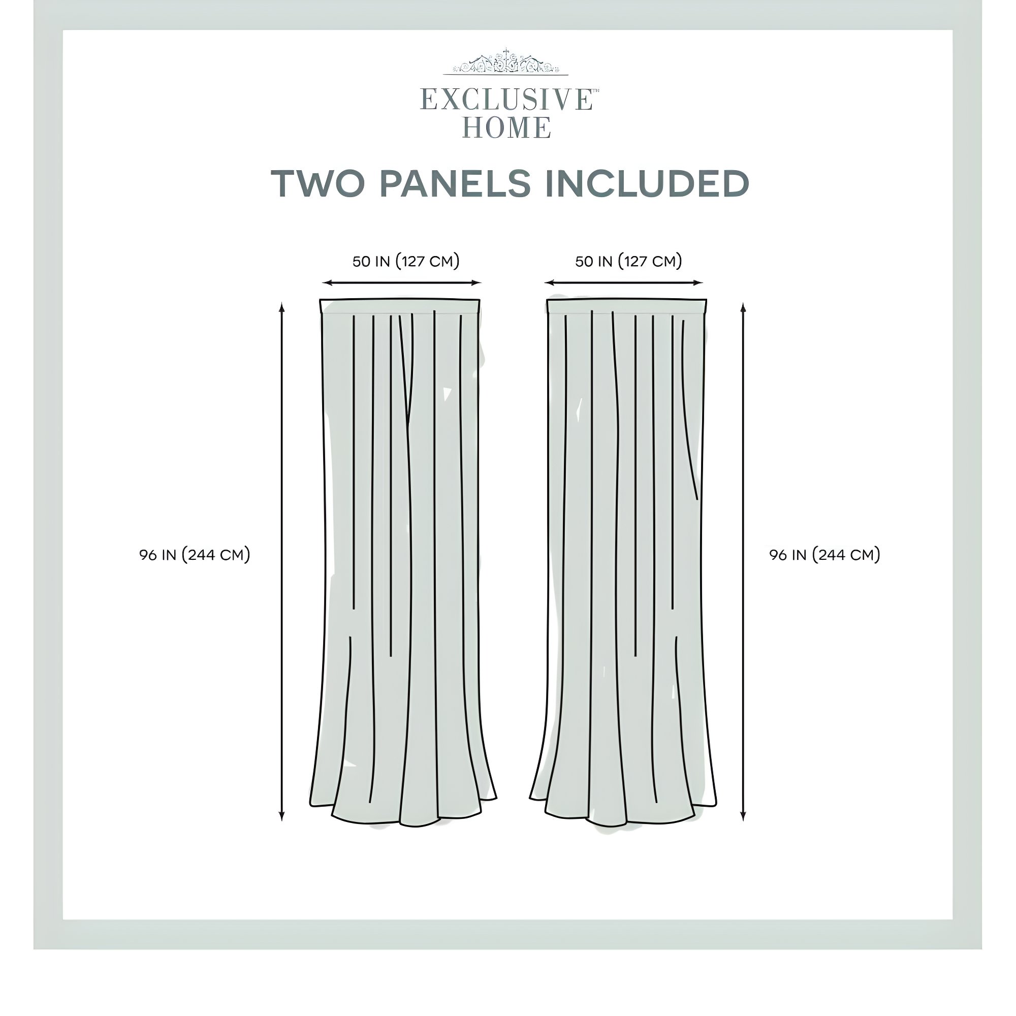 Set of 2 (96"x50") Darma Rod Pocket Window Curtain Panel Linen - Exclusive Home: Light Filtering, Modern Rugby Stripe