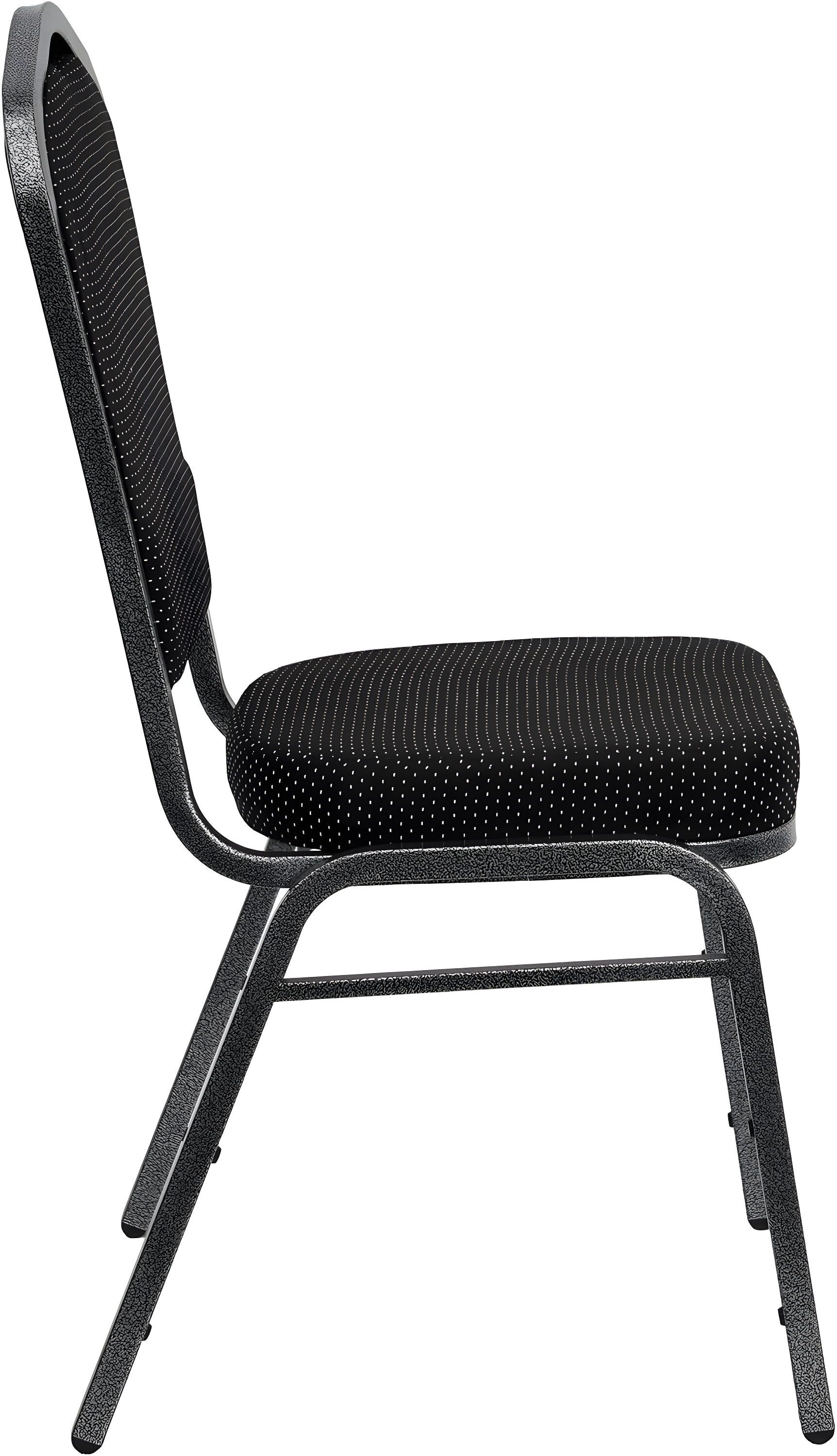 Black Diamond Fabric and Silver Vein Steel Stacking Banquet Chair