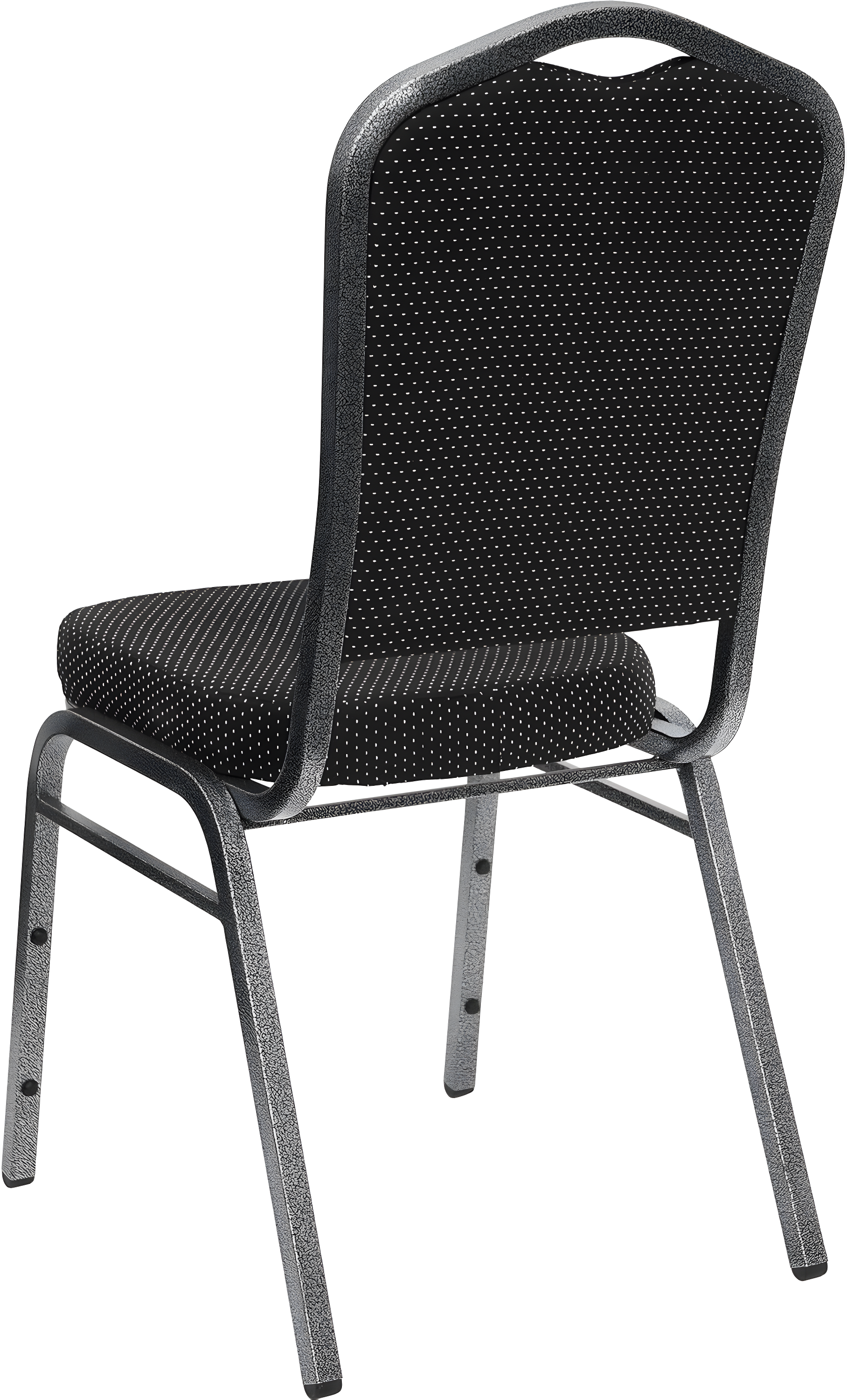 Black Diamond Fabric and Silver Vein Steel Stacking Banquet Chair