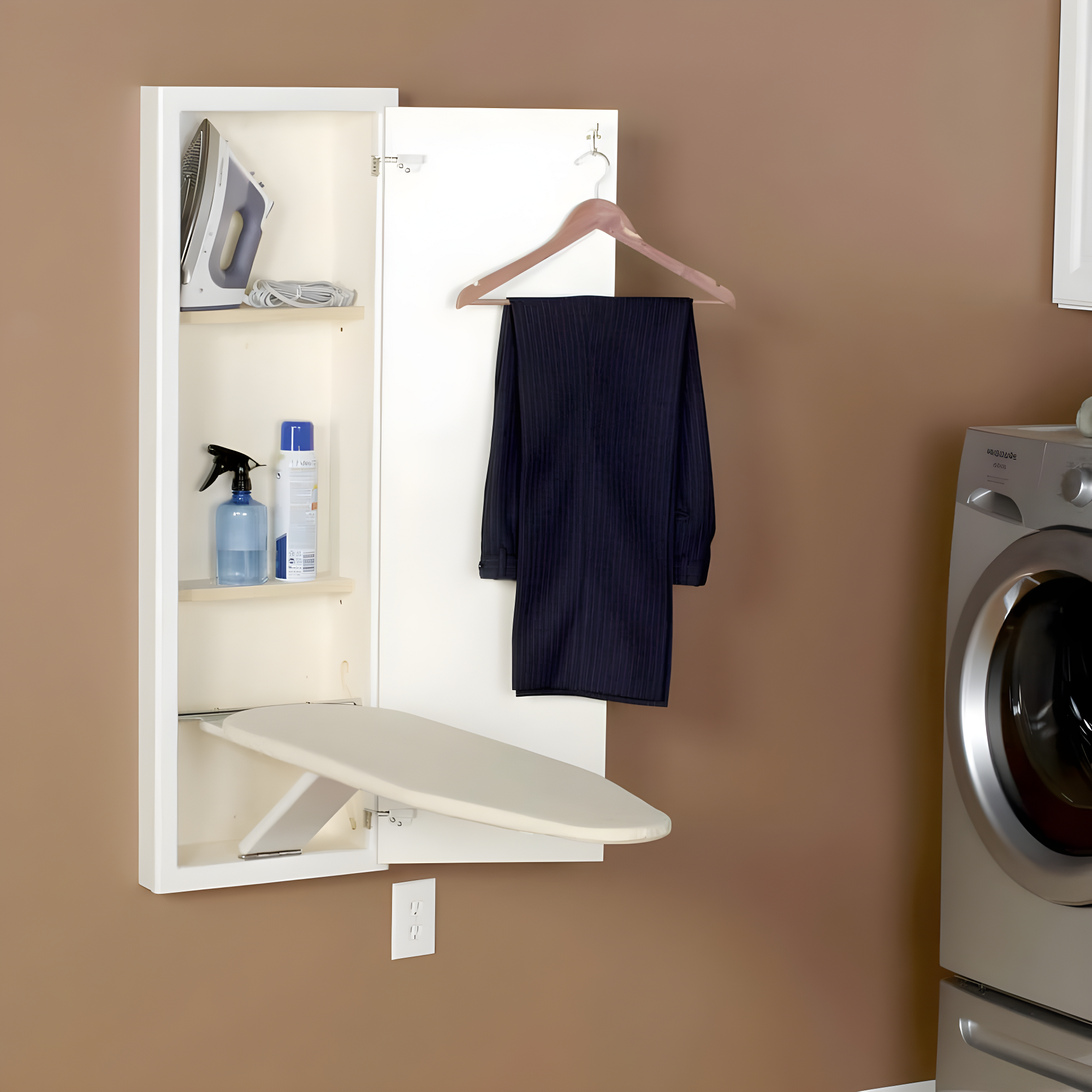 Household Essentials Ironing Board Cabinet, White