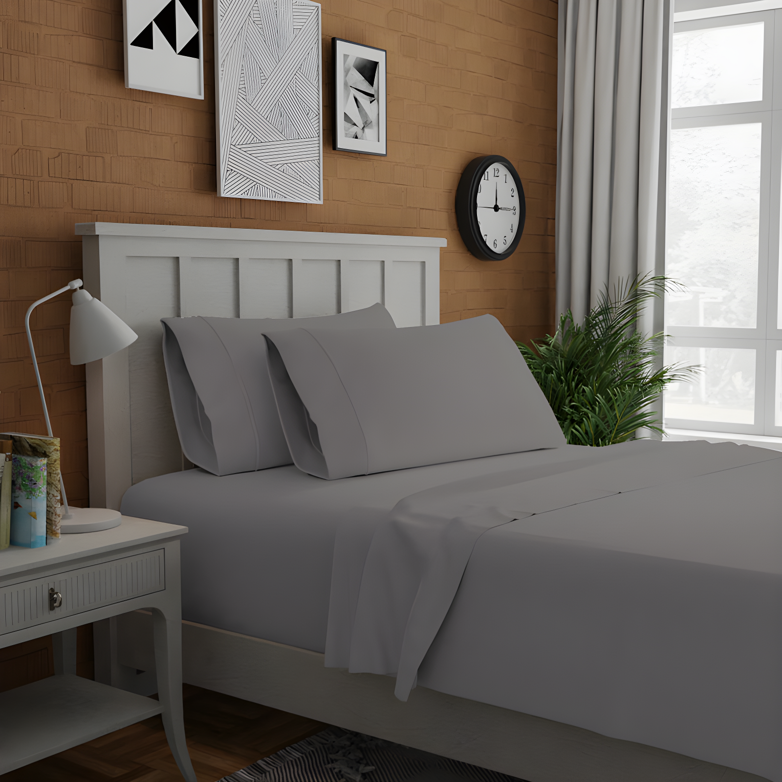 Purity Home Sustainable Organic 100% Cotton Breathable & Lightweight Deep Pocket Sheet Set