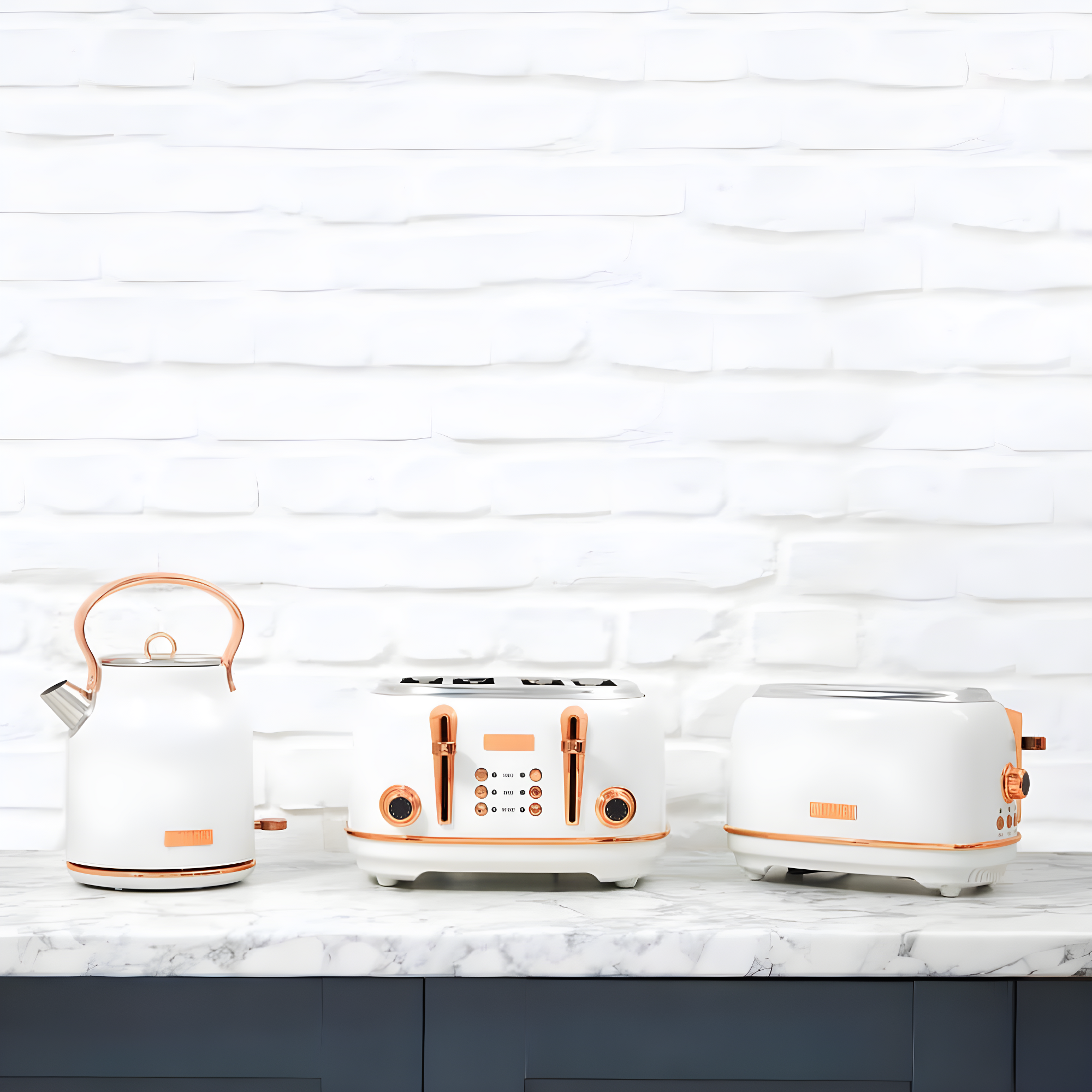 HADEN Heritage Ivory and Copper 4-Slice Toaster