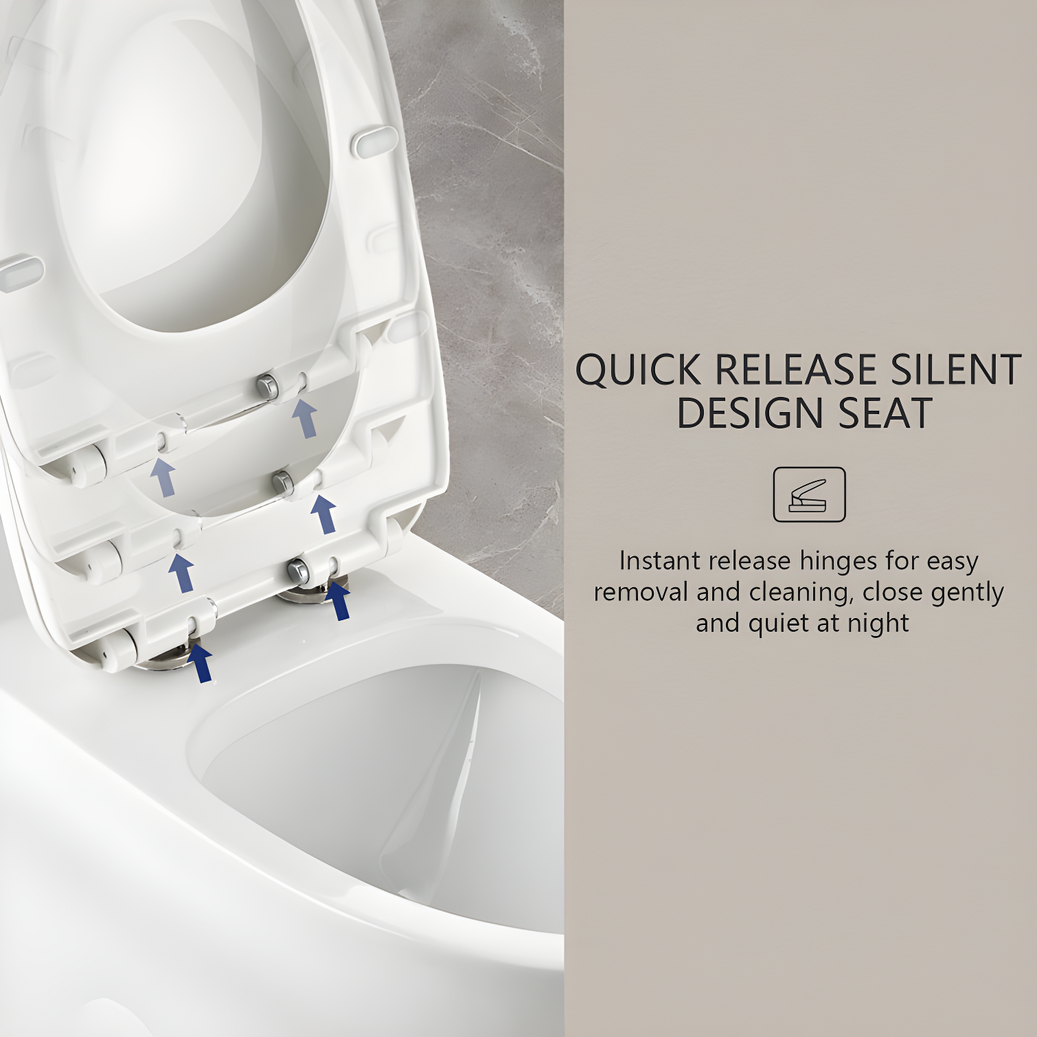Ally Standard Bathroom Toielt, Modern Toilet with Comfort Chair Height Floor Mounted(Seat Included)